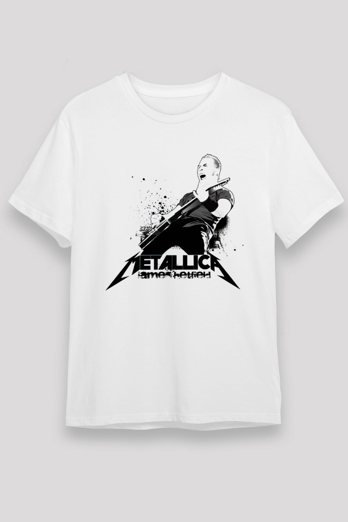 Metallica James Hetfield Beyaz Unisex Tişört T-Shirt - TişörtFabrikası