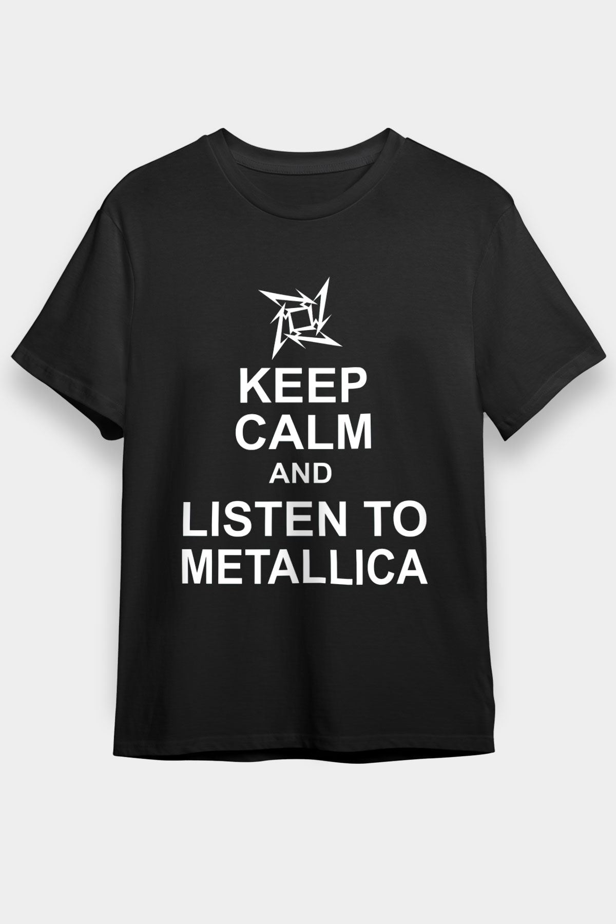 Metallica Keep Calm And Listen To Metallica Siyah Unisex Tişört T-Shirt - TişörtFabrikası