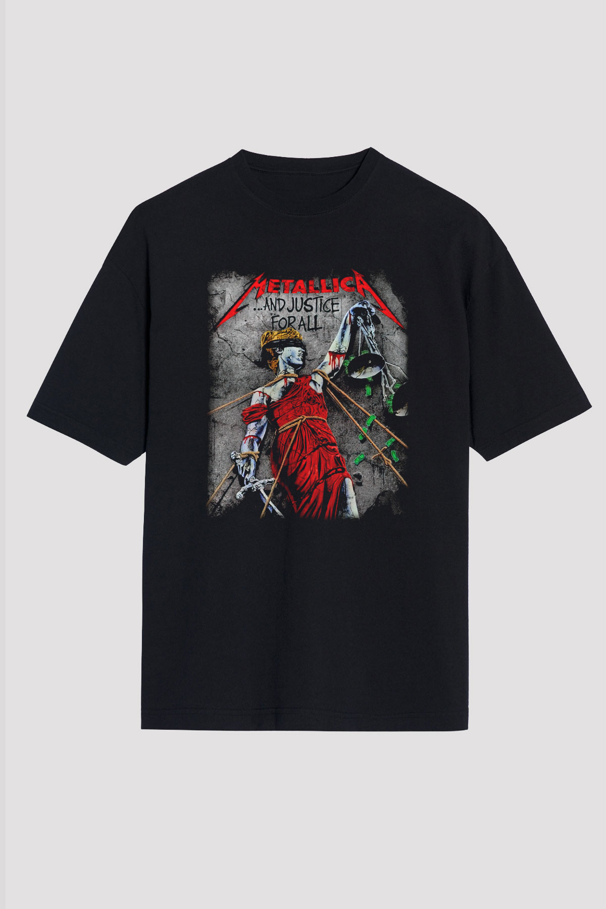 Metallica Siyah Unisex Oversize Tişört T-Shirt