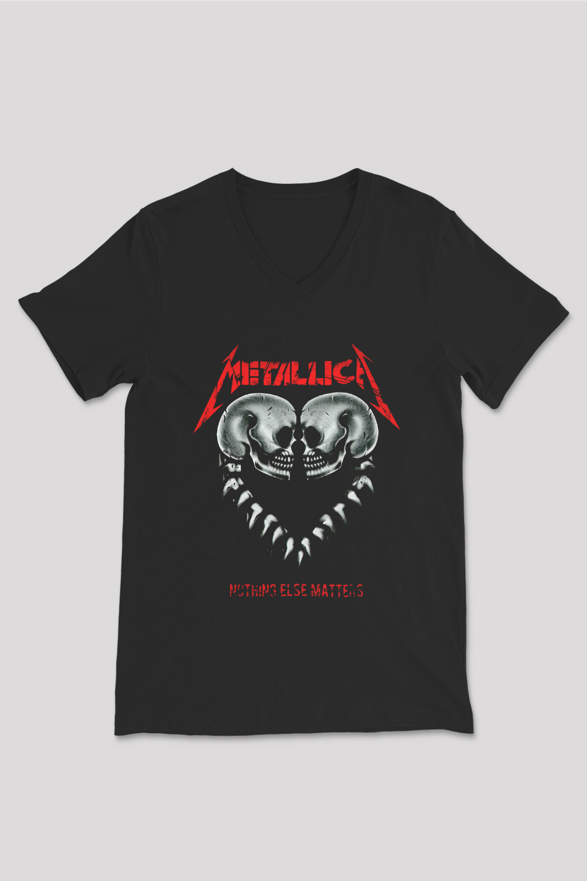 Metallica Siyah Unisex V Yaka Tişört