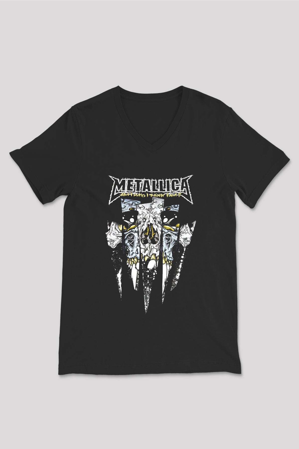 Metallica Siyah Unisex V Yaka Tişört T-Shirt