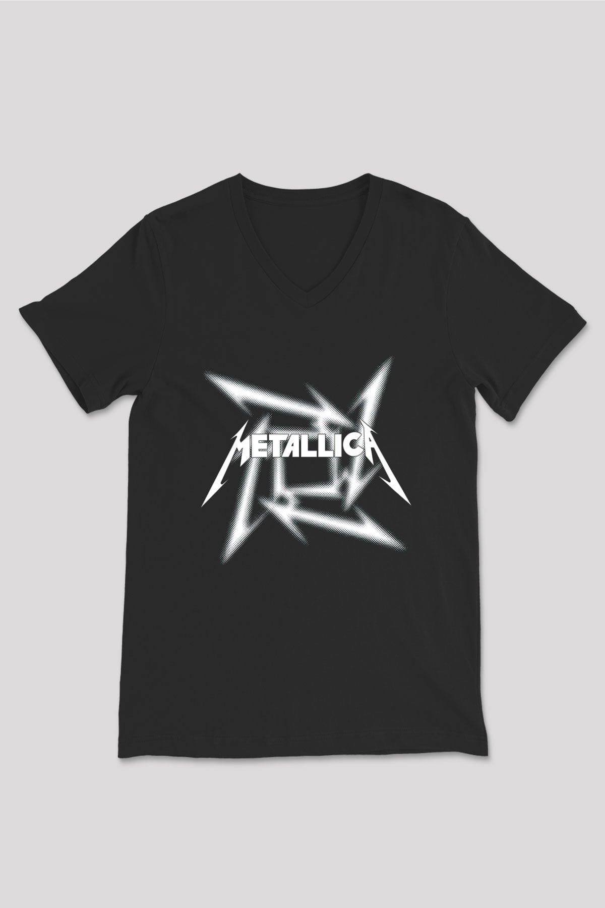 Metallica Siyah Unisex V Yaka Tişört T-Shirt