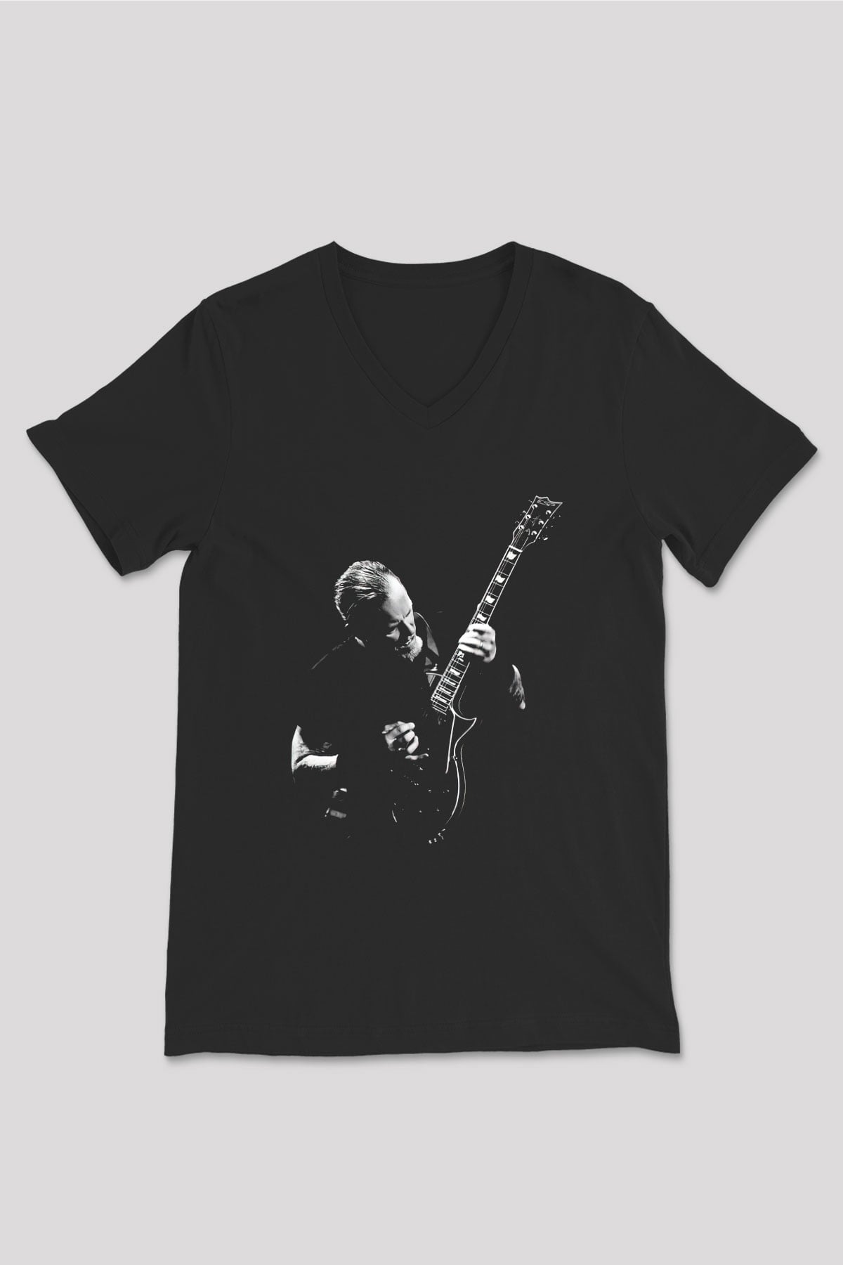 Metallica Siyah Unisex V Yaka Tişört T-Shirt