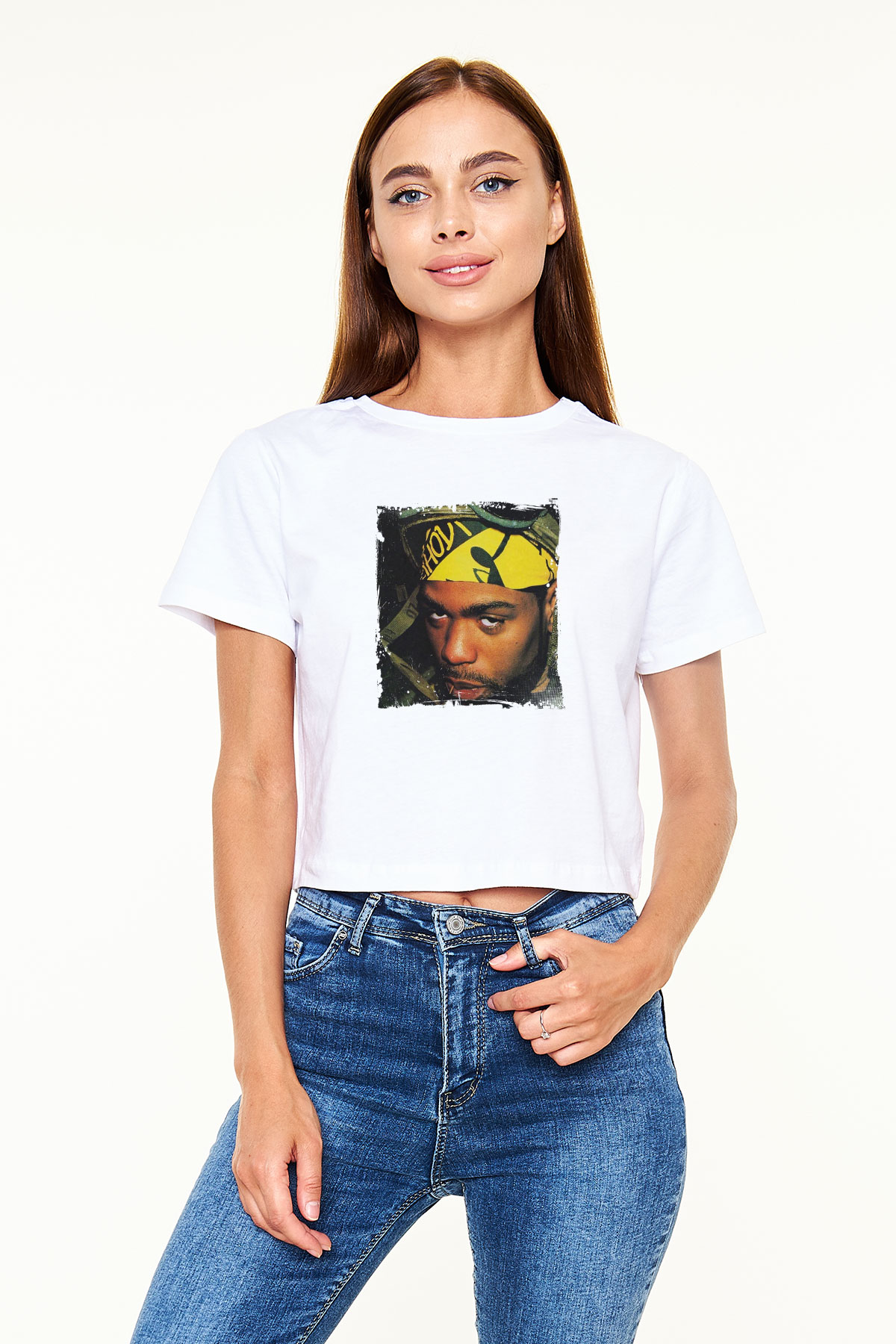 Method Man Baskılı Beyaz Kadın Crop Top Tişört