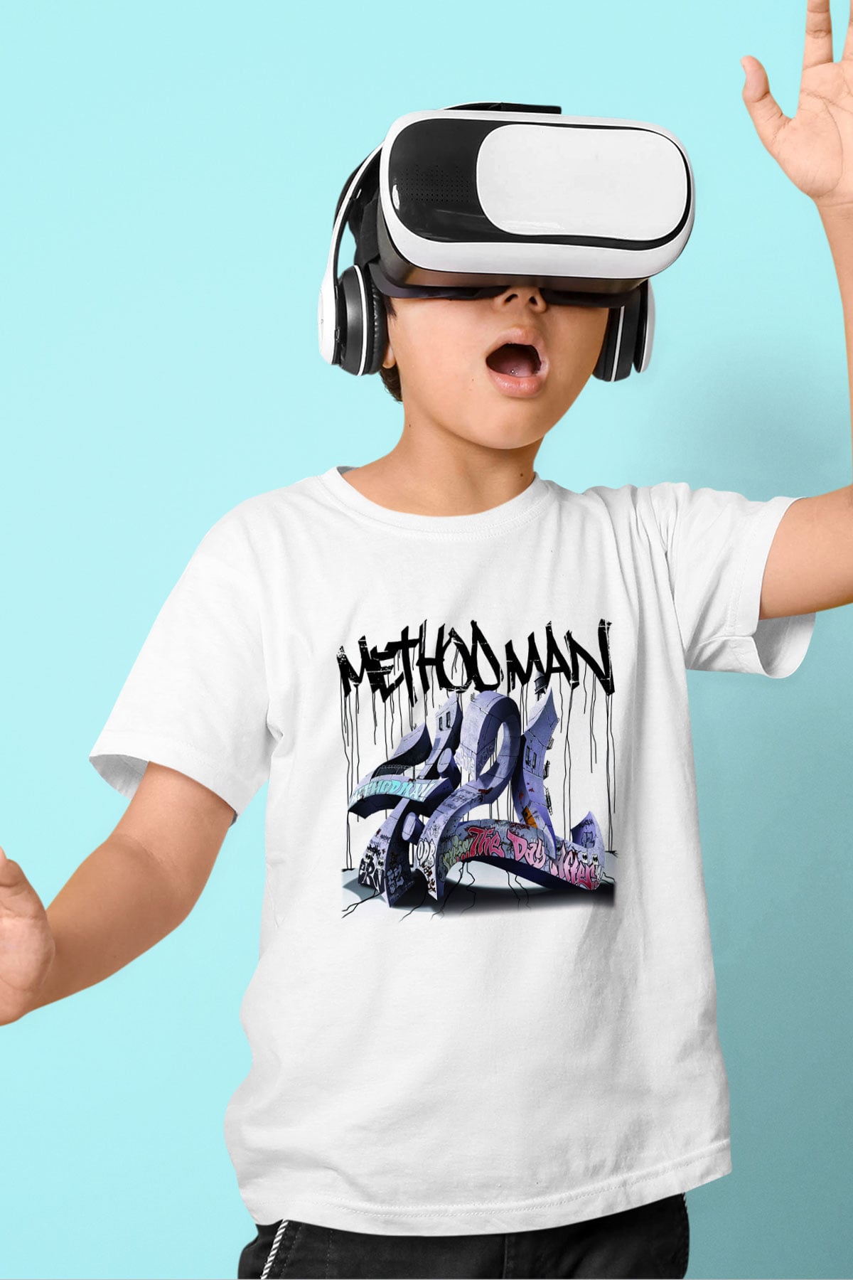 Method Man Baskılı Beyaz Unisex Çocuk Tişört
