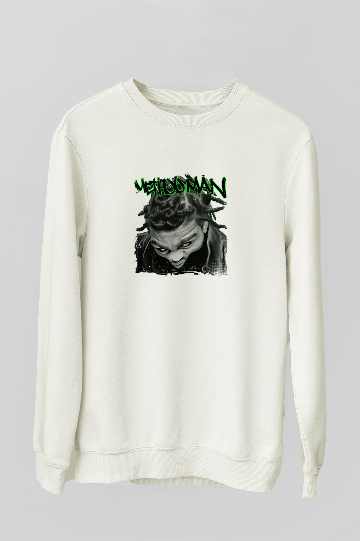 Method Man Baskılı Unisex Beyaz Sweatshirt