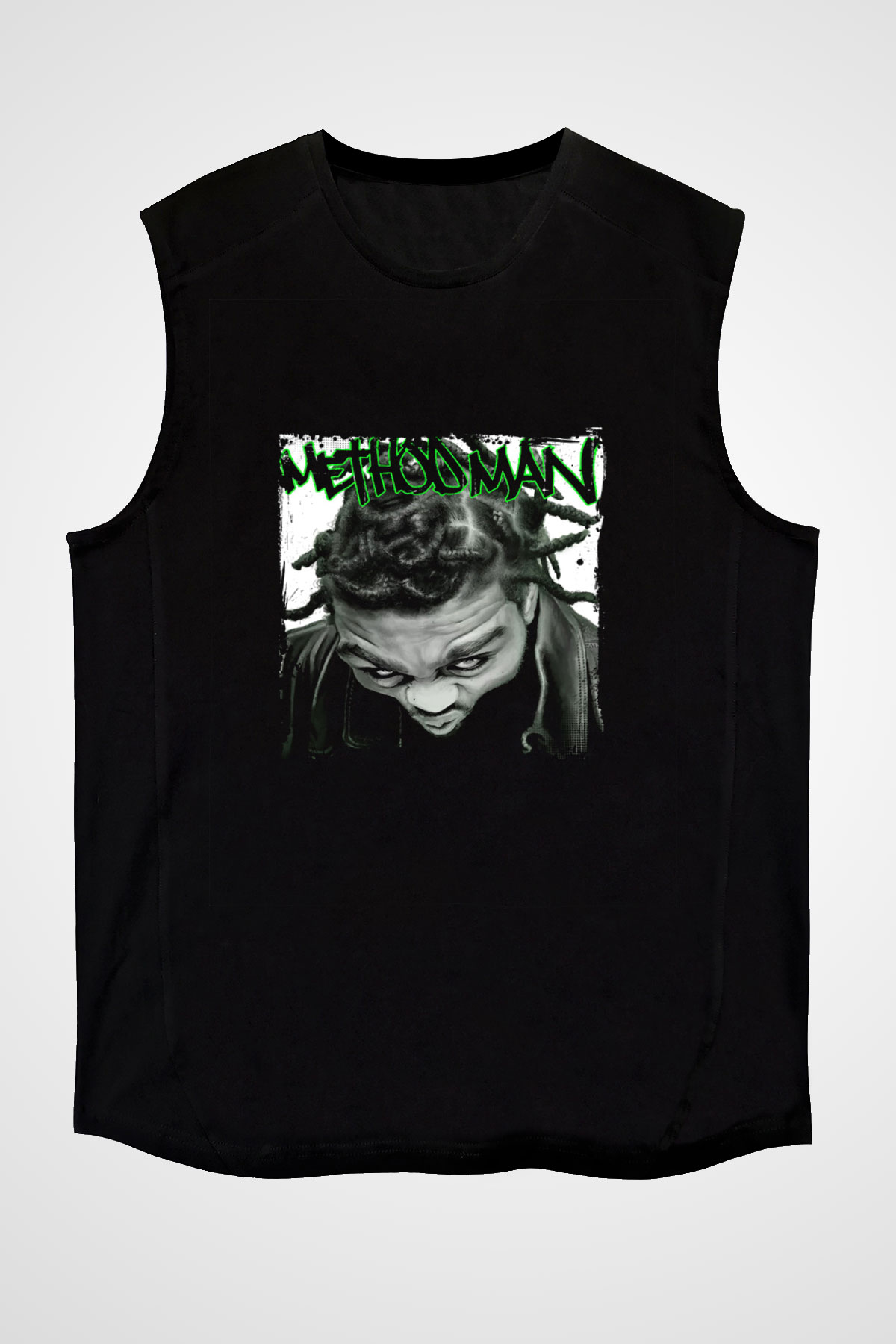 Method Man Baskılı Unisex Siyah Kolsuz Tişört
