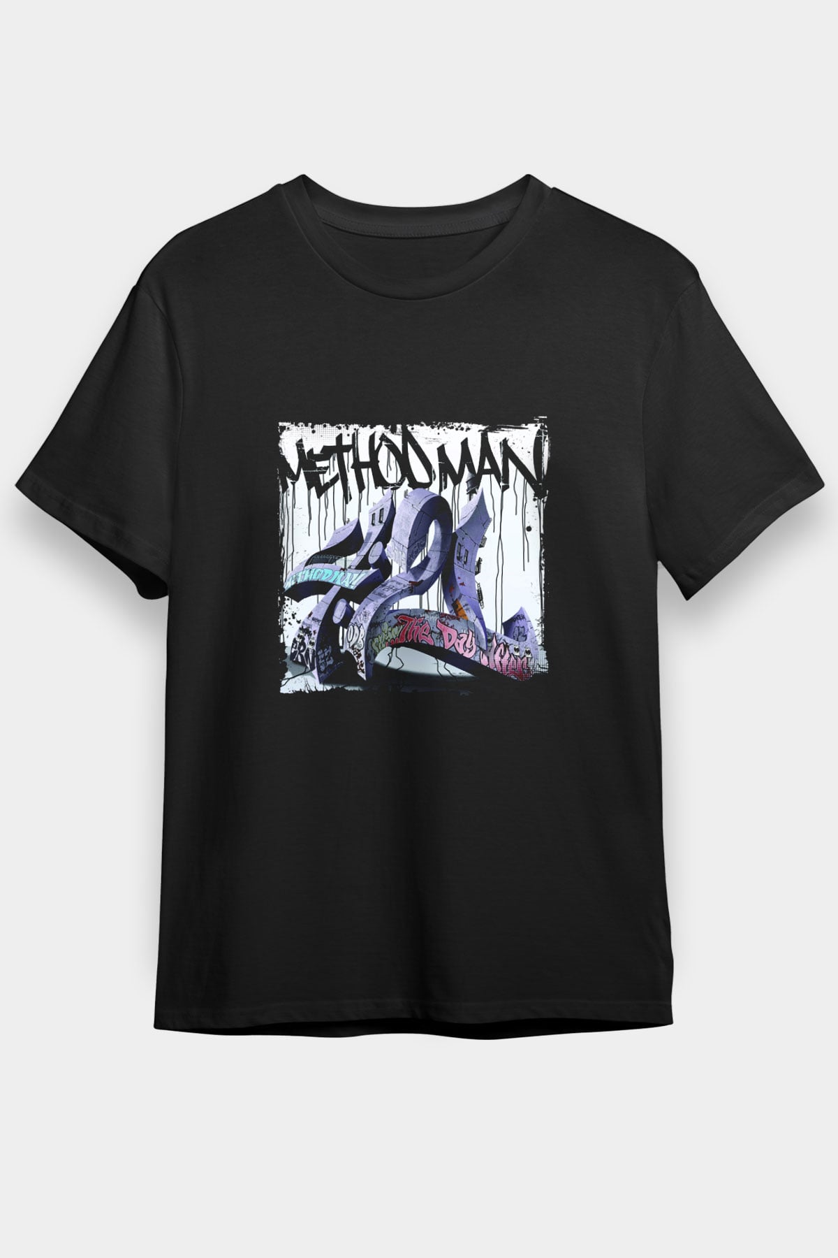 Method Man Baskılı Unisex Siyah Tişört