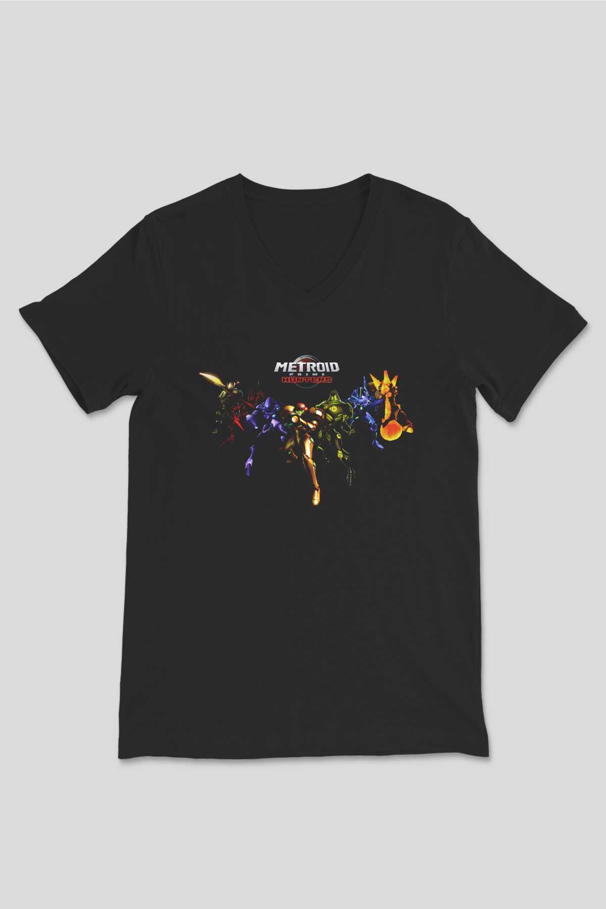 Metroid Prime Siyah Unisex V Yaka Tişört