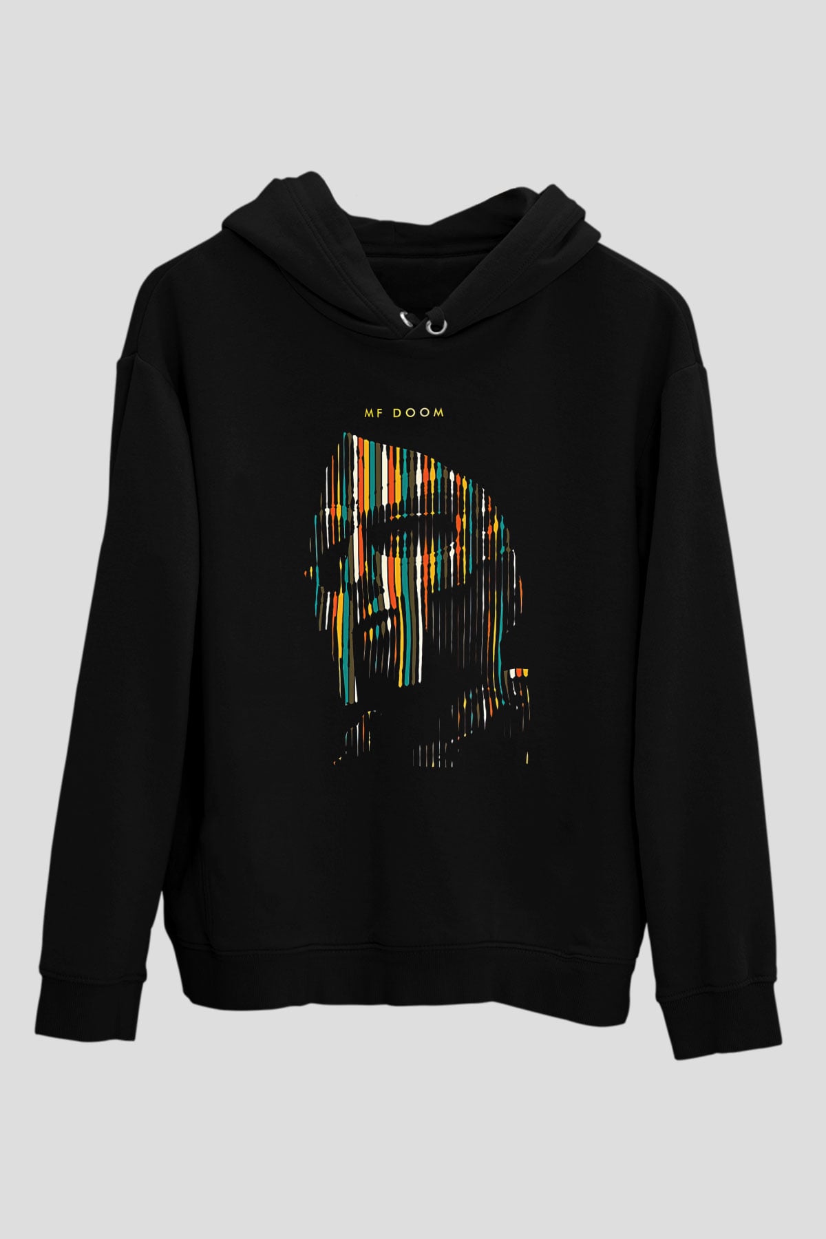 Mf Doom Baskılı Unisex Siyah Hoodie