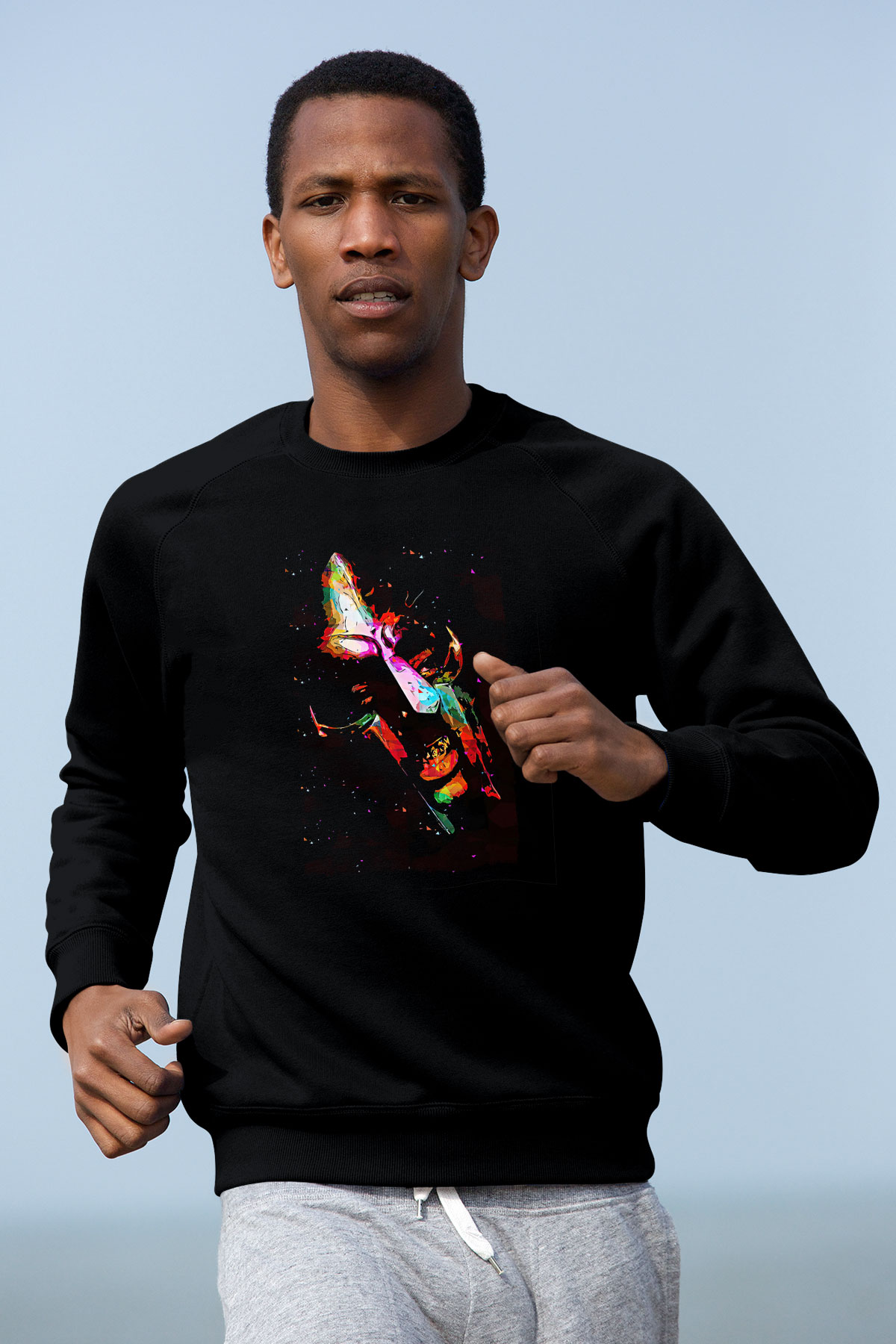 Mf Doom Baskılı Unisex Siyah Sweatshirt