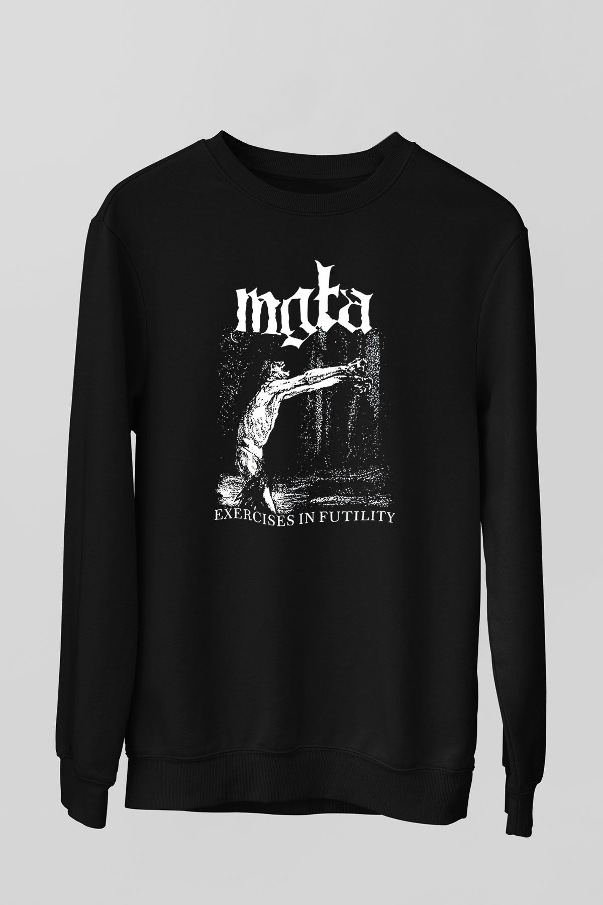 Mgla Baskılı Unisex Siyah Sweatshirt