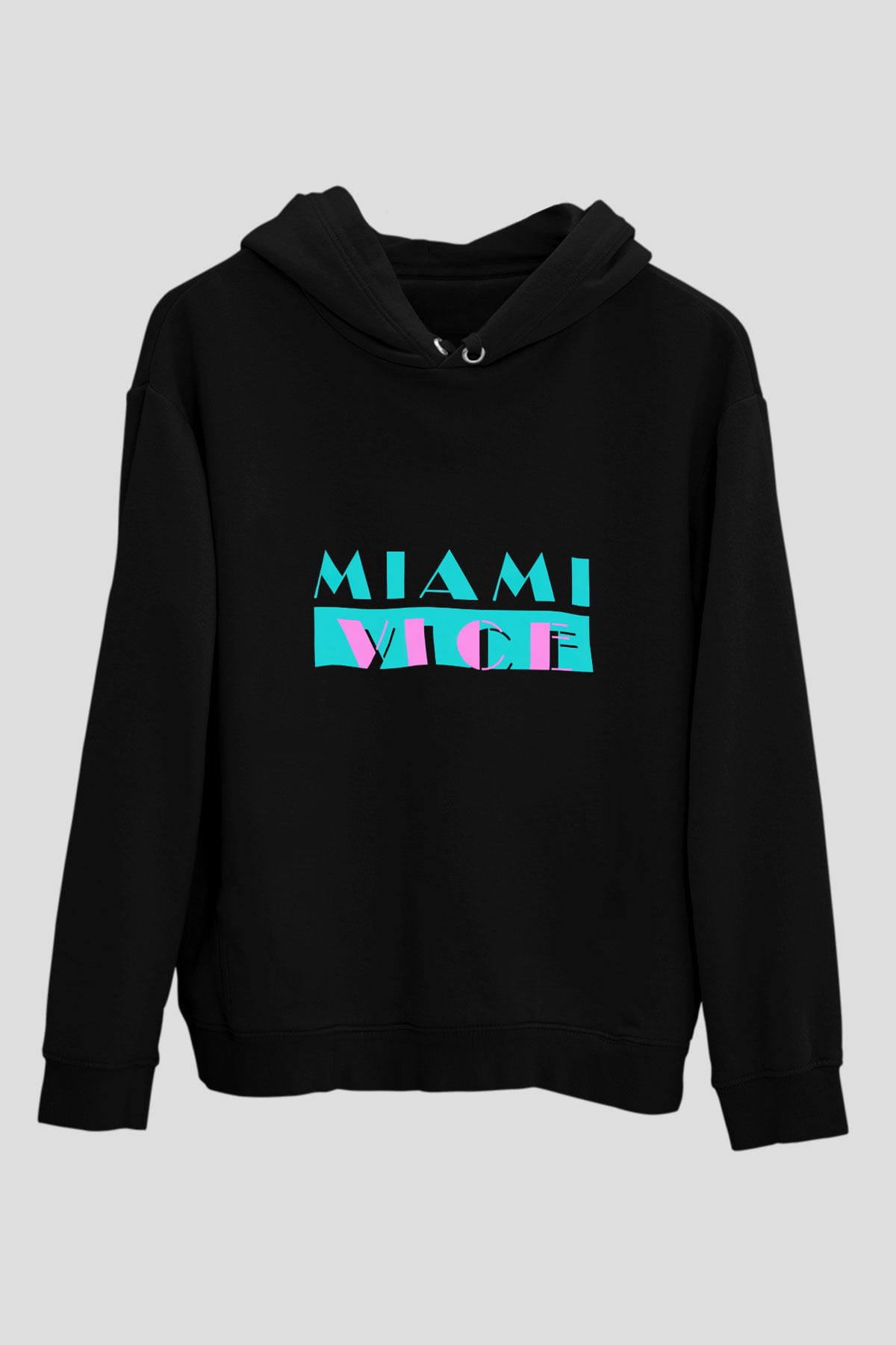 Miami Vice Siyah Unisex Kapüşonlu Sweatshirt