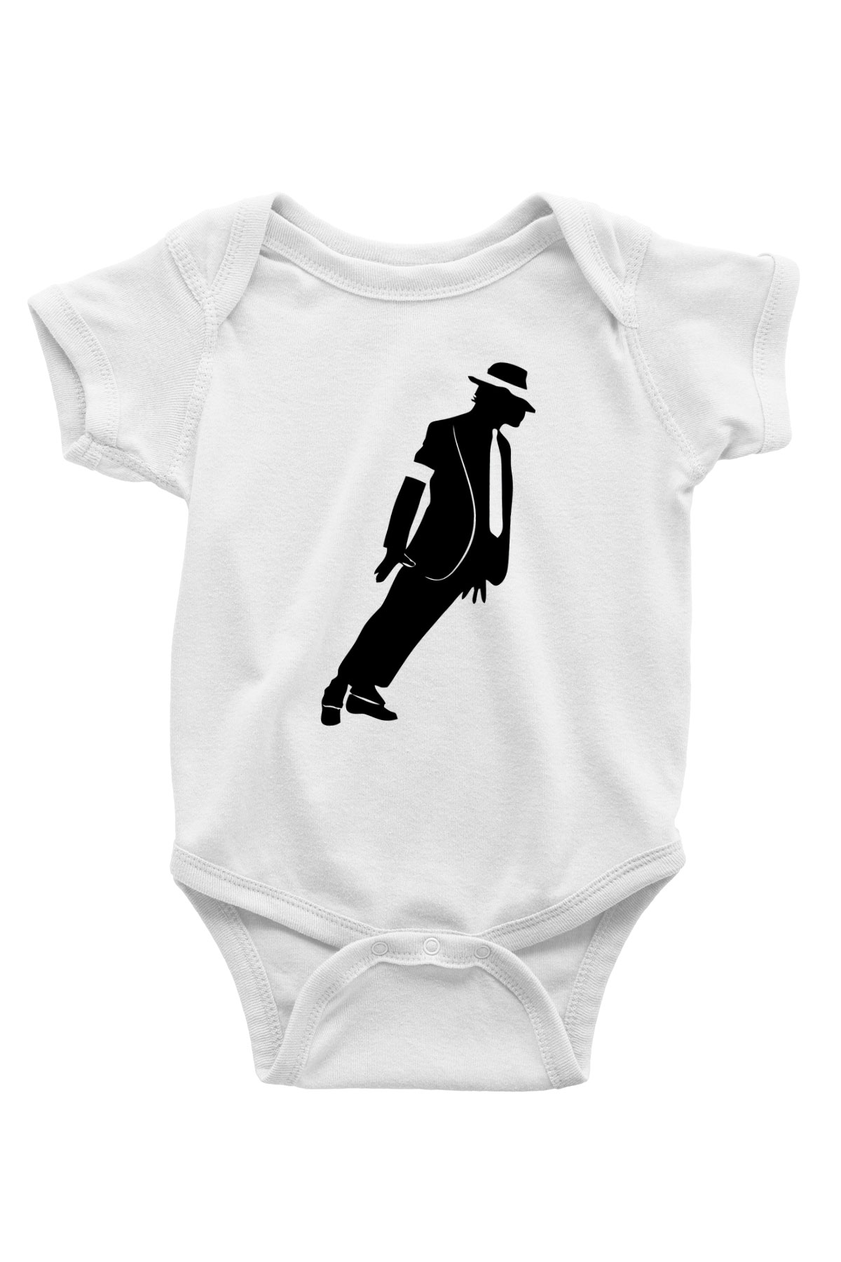 Michael Jackson Baskılı Beyaz Unisex Bebek Body - Zıbın