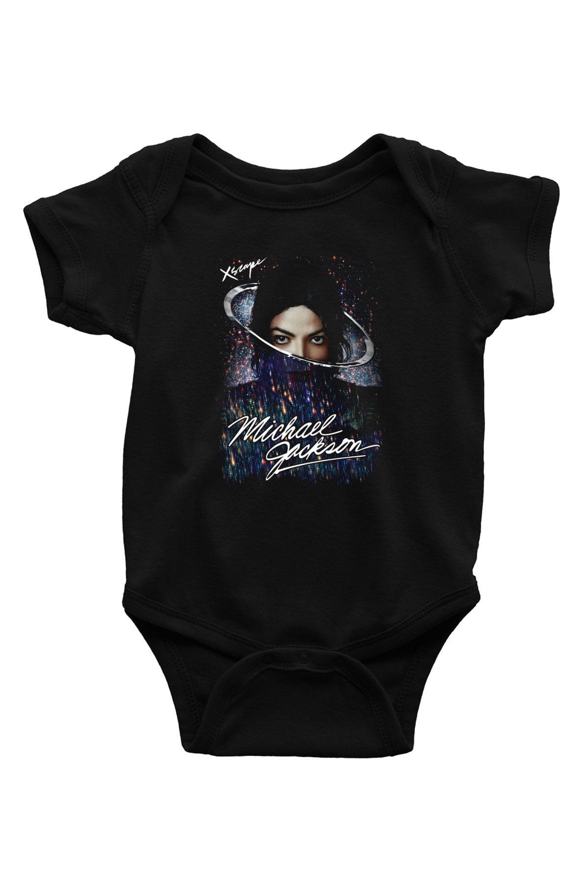 Michael Jackson Baskılı Siyah Bebek Body - Zıbın