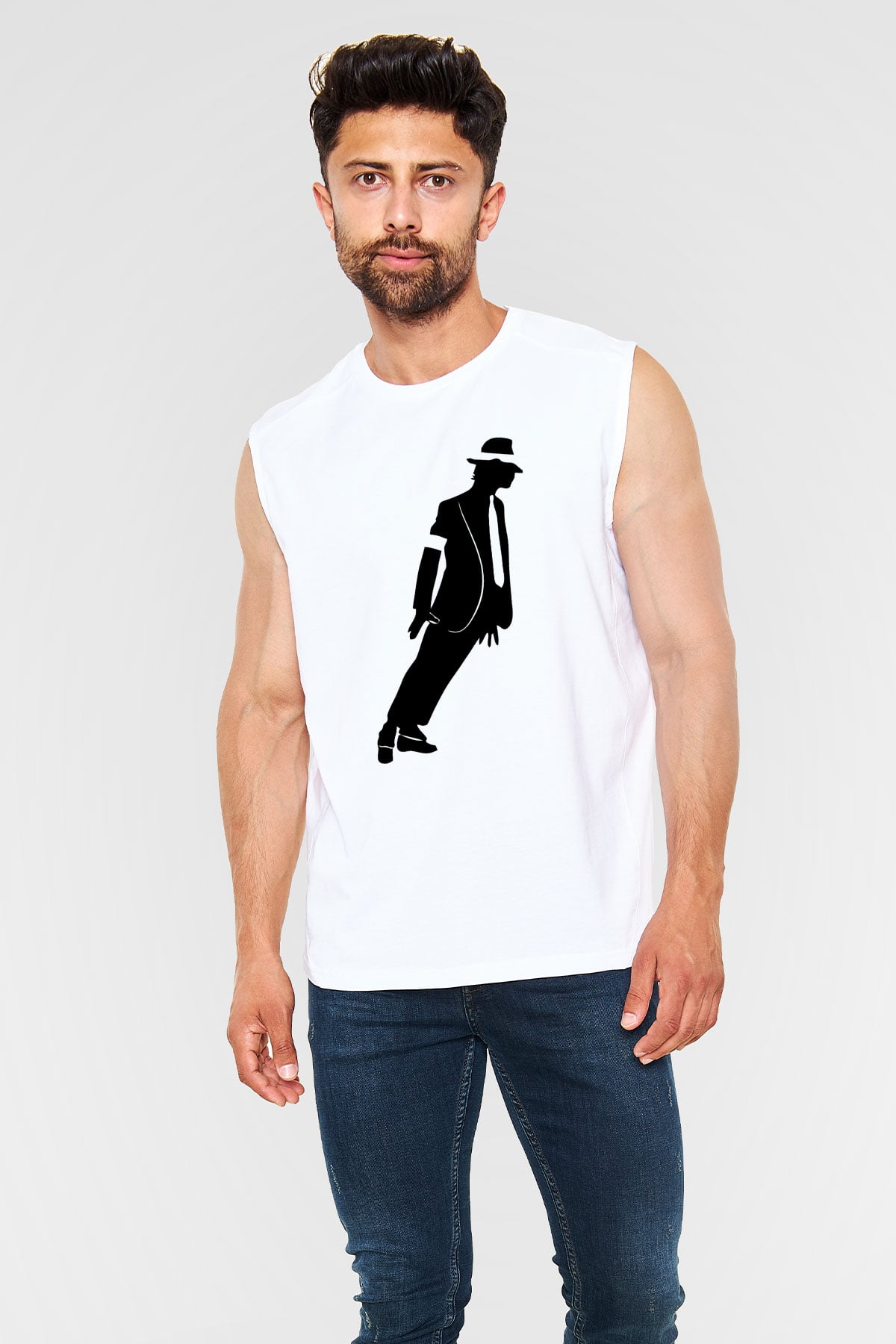 Michael Jackson Beyaz Unisex Kolsuz Tişört