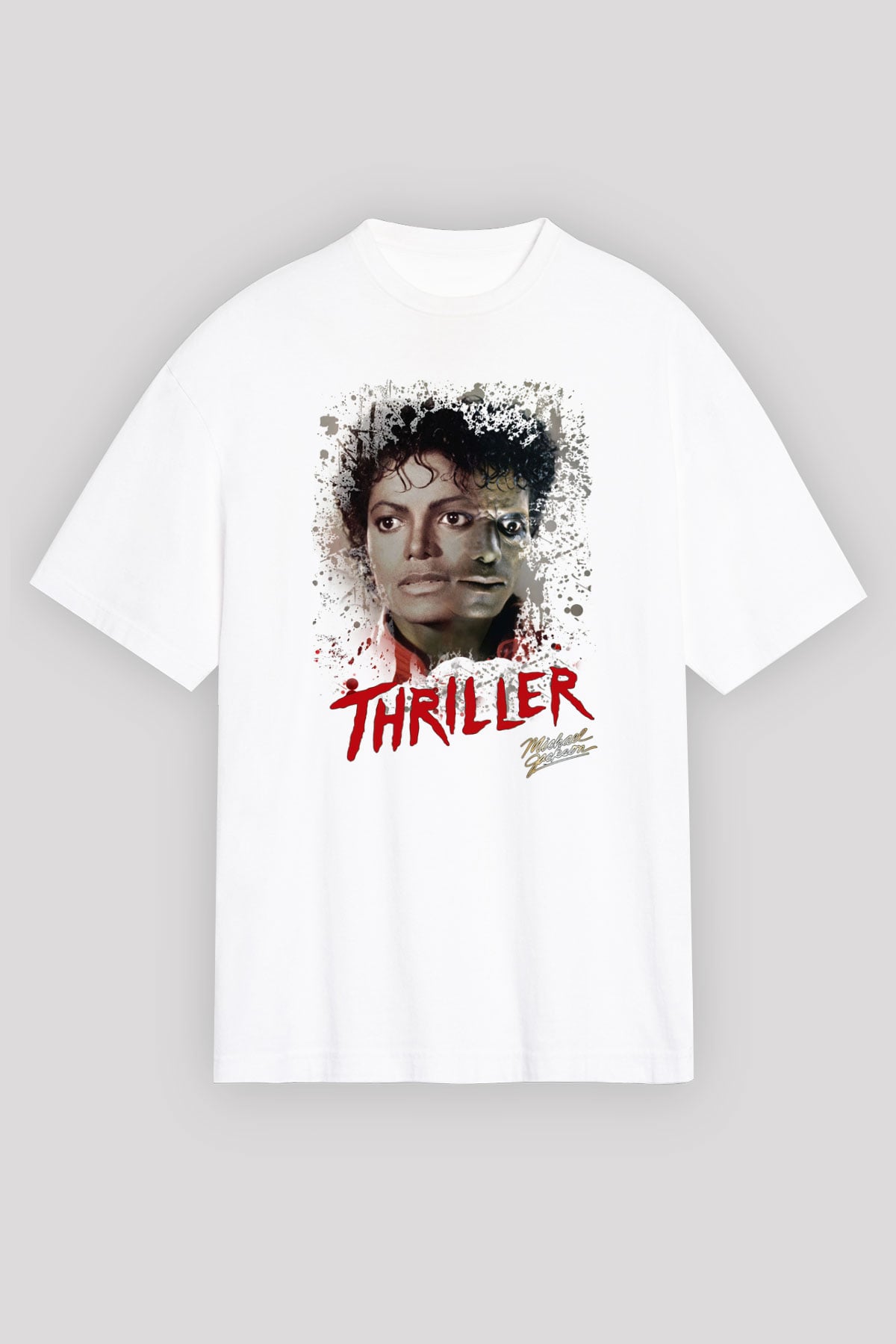 Michael Jackson Beyaz Unisex Oversize Tişört T-Shirt
