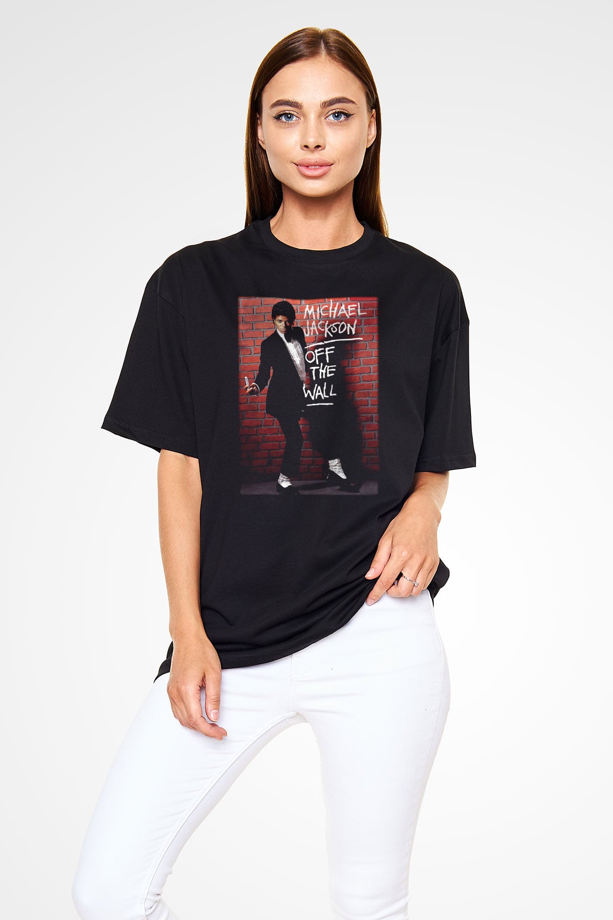 Michael Jackson Siyah Unisex Oversize Tişört T-Shirt