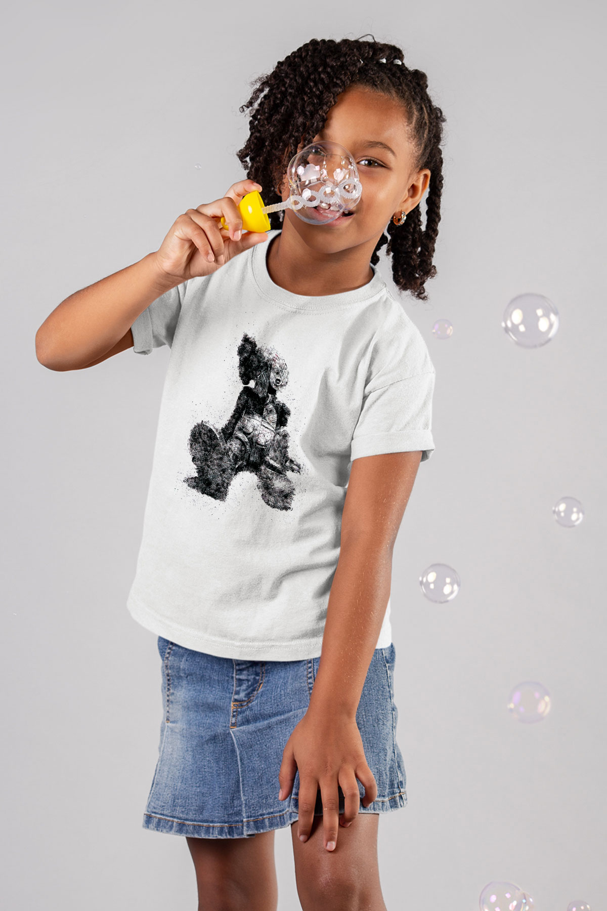 Mickey Baskılı Unisex Beyaz  Çocuk Tişört