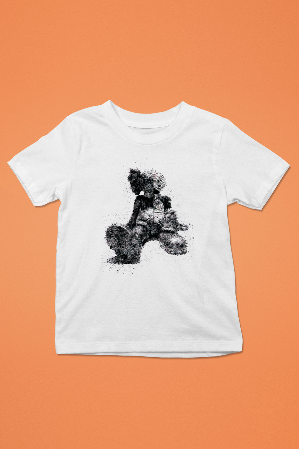 Mickey Baskılı Unisex Beyaz  Çocuk Tişört