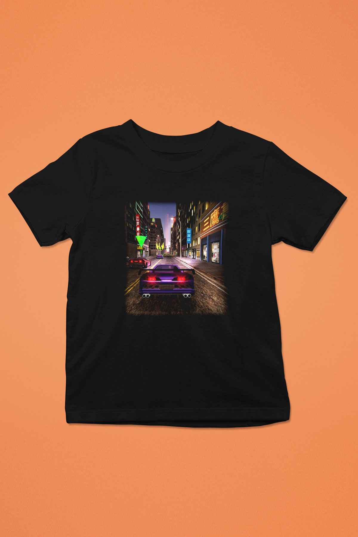 Midnight Club Baskılı Siyah Unisex Çocuk Tişört