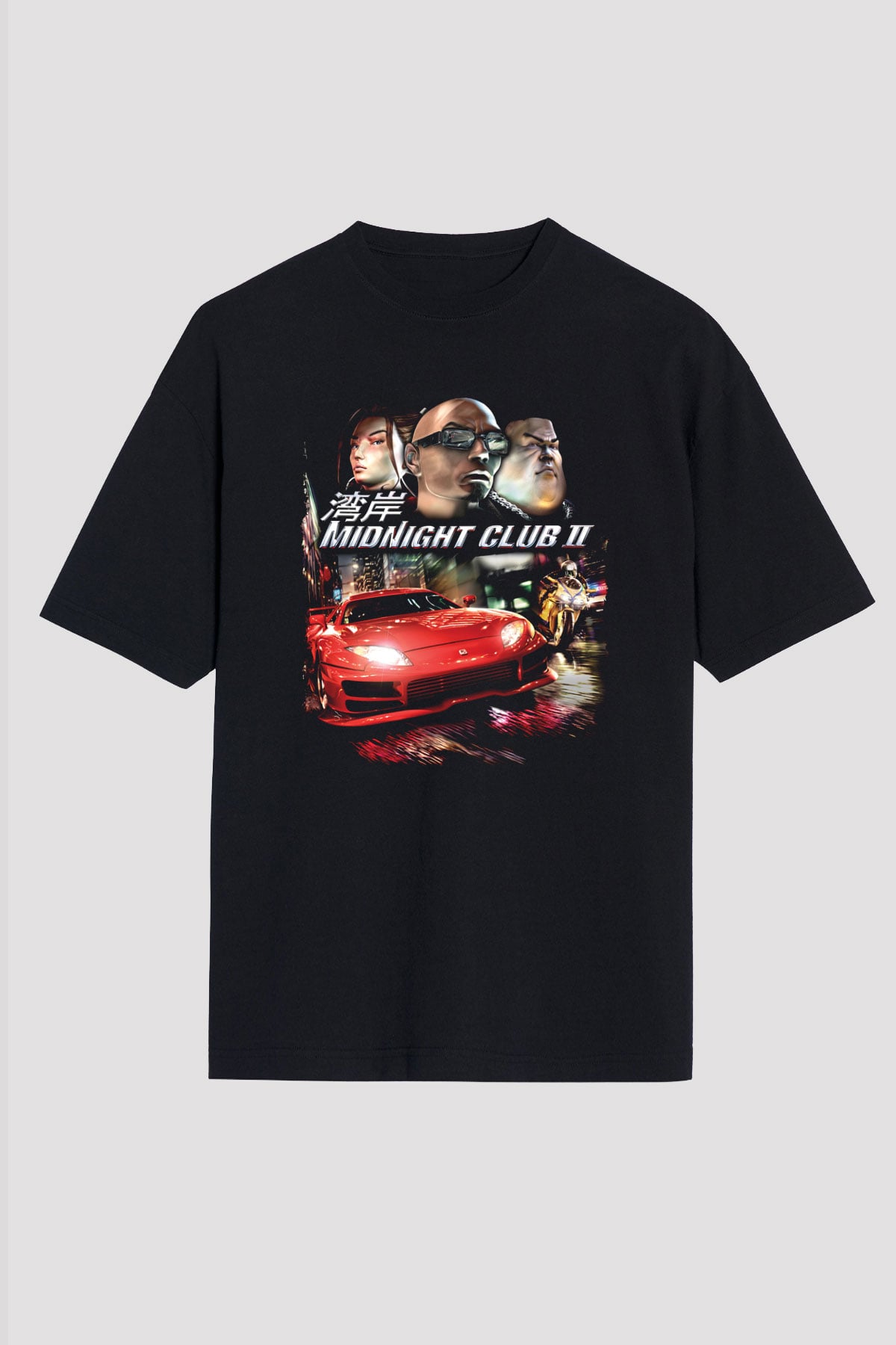 Midnight Club Siyah Oversize Tişört Oversize T-shirt