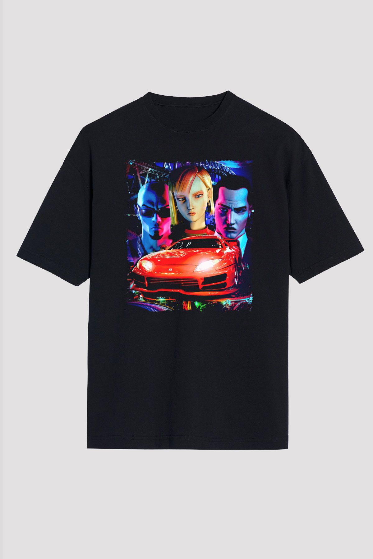 Midnight Club Siyah Oversize Tişört Oversize T-shirt