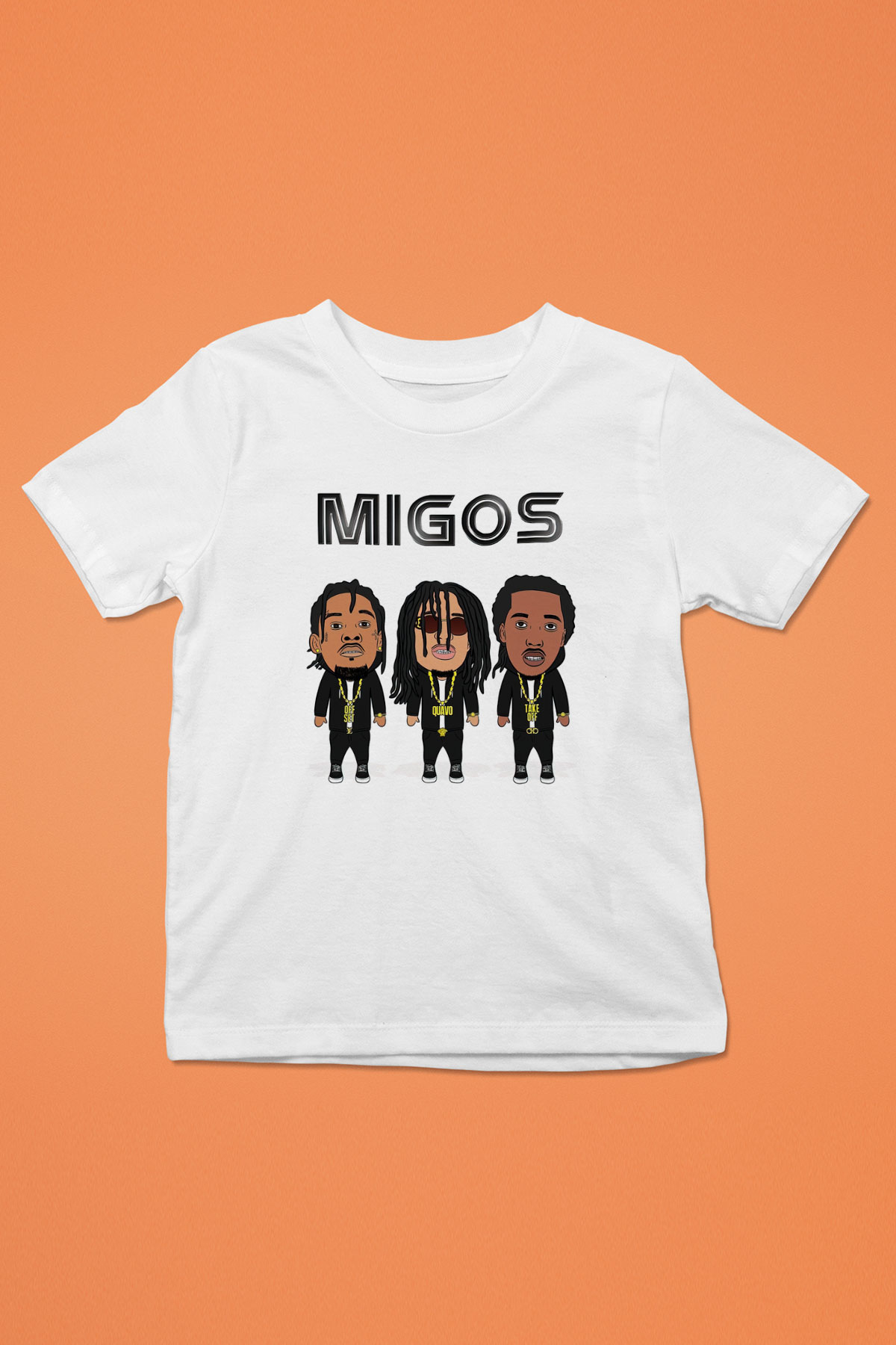 Migos Baskılı Beyaz Unisex Çocuk Tişört