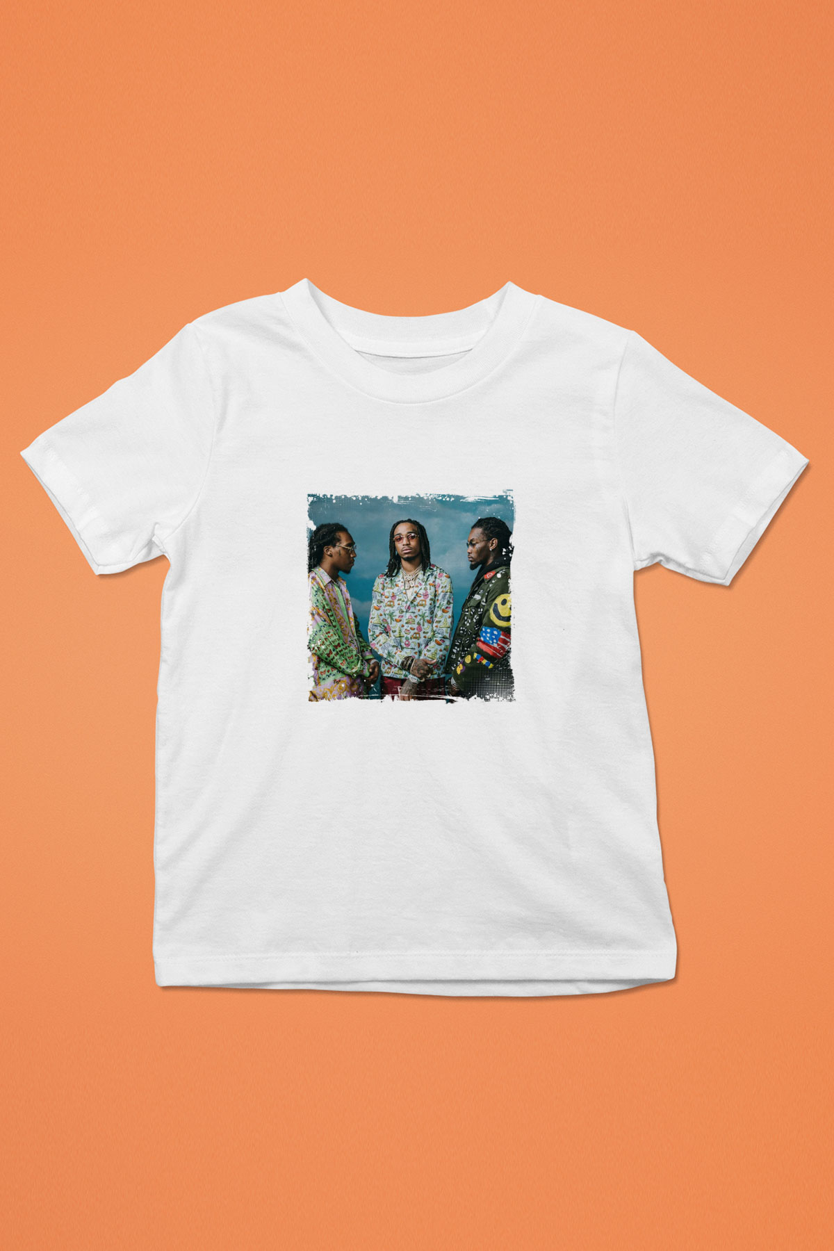 Migos Baskılı Unisex Beyaz Çocuk Tişört