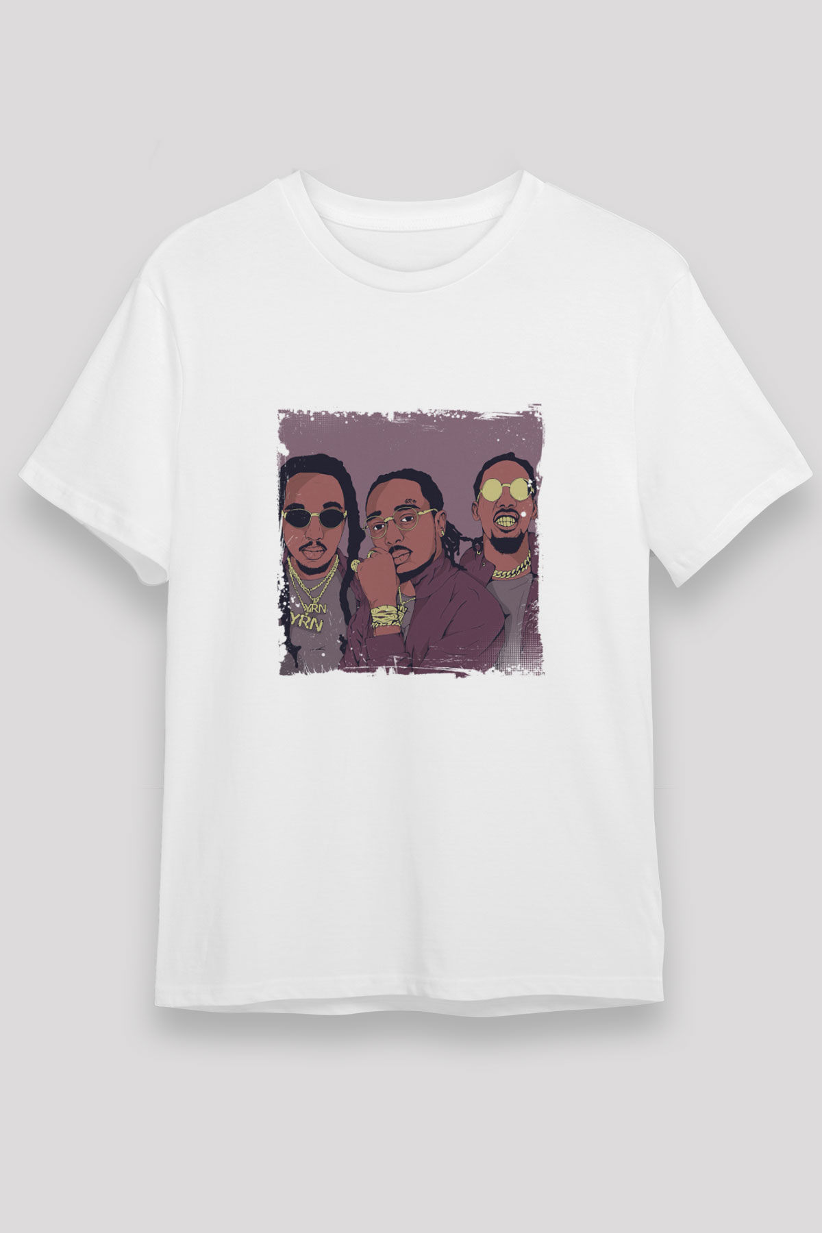 Migos Baskılı Unisex Beyaz Tişört