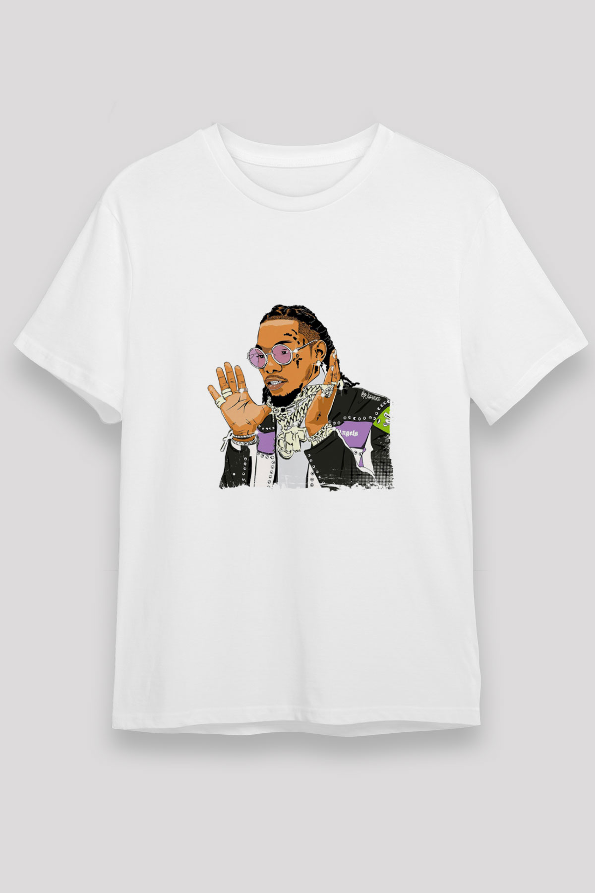 Migos Baskılı Unisex Beyaz Tişört