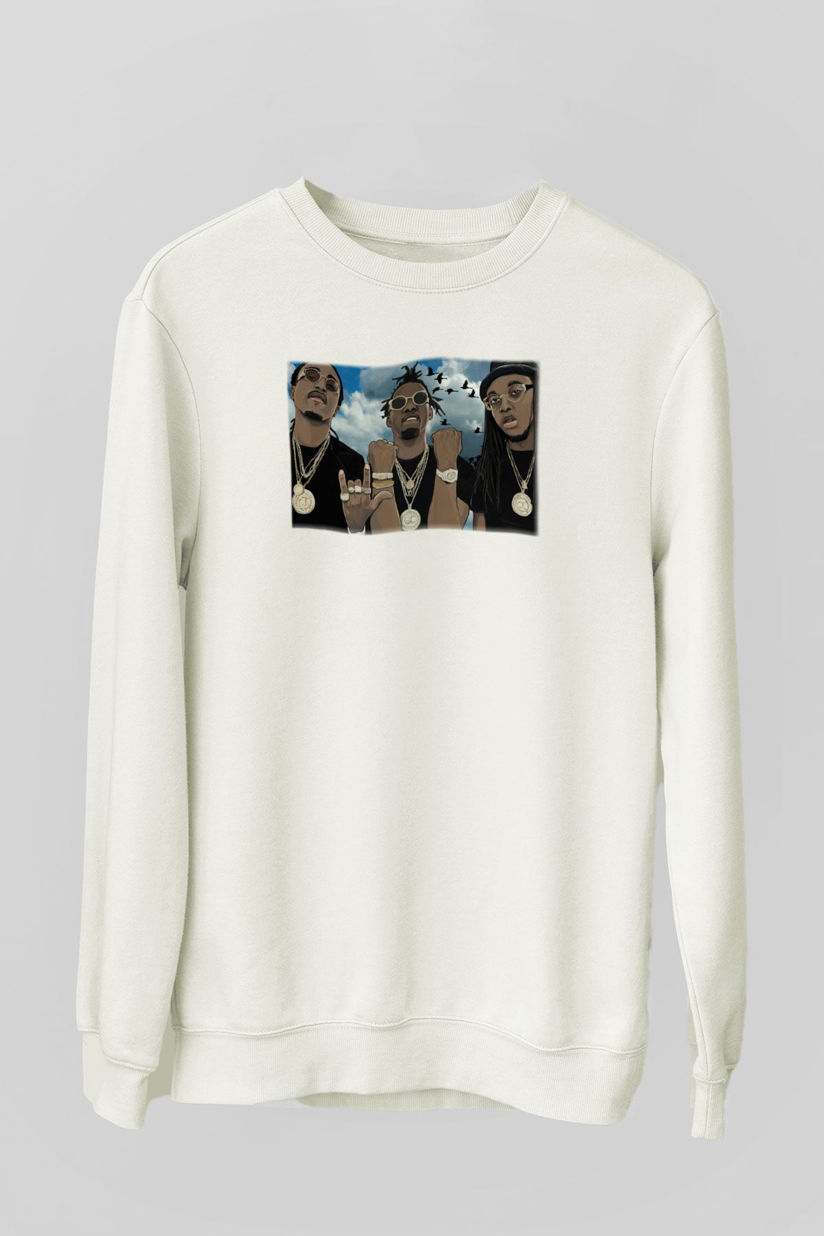 Migos Beyaz Unisex Sweatshirt