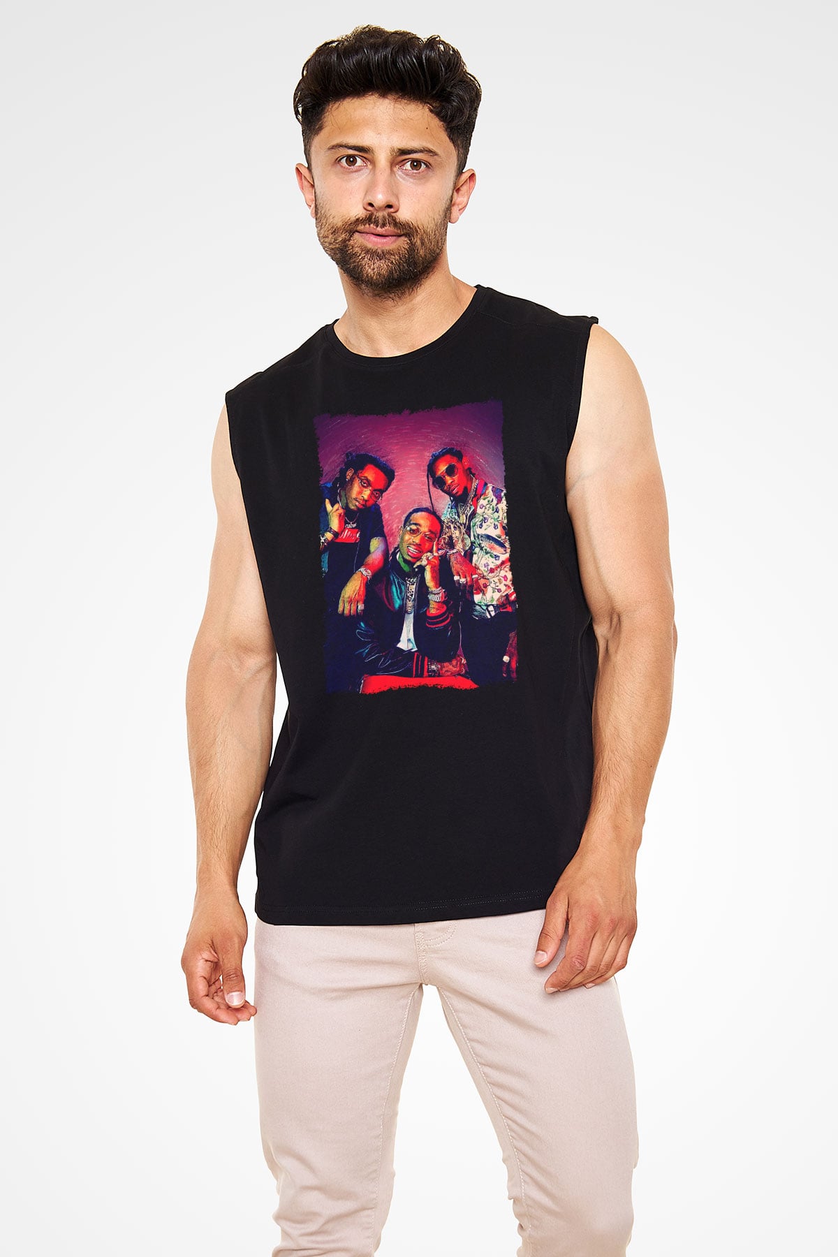 Migos Siyah Unisex Kolsuz Tişört