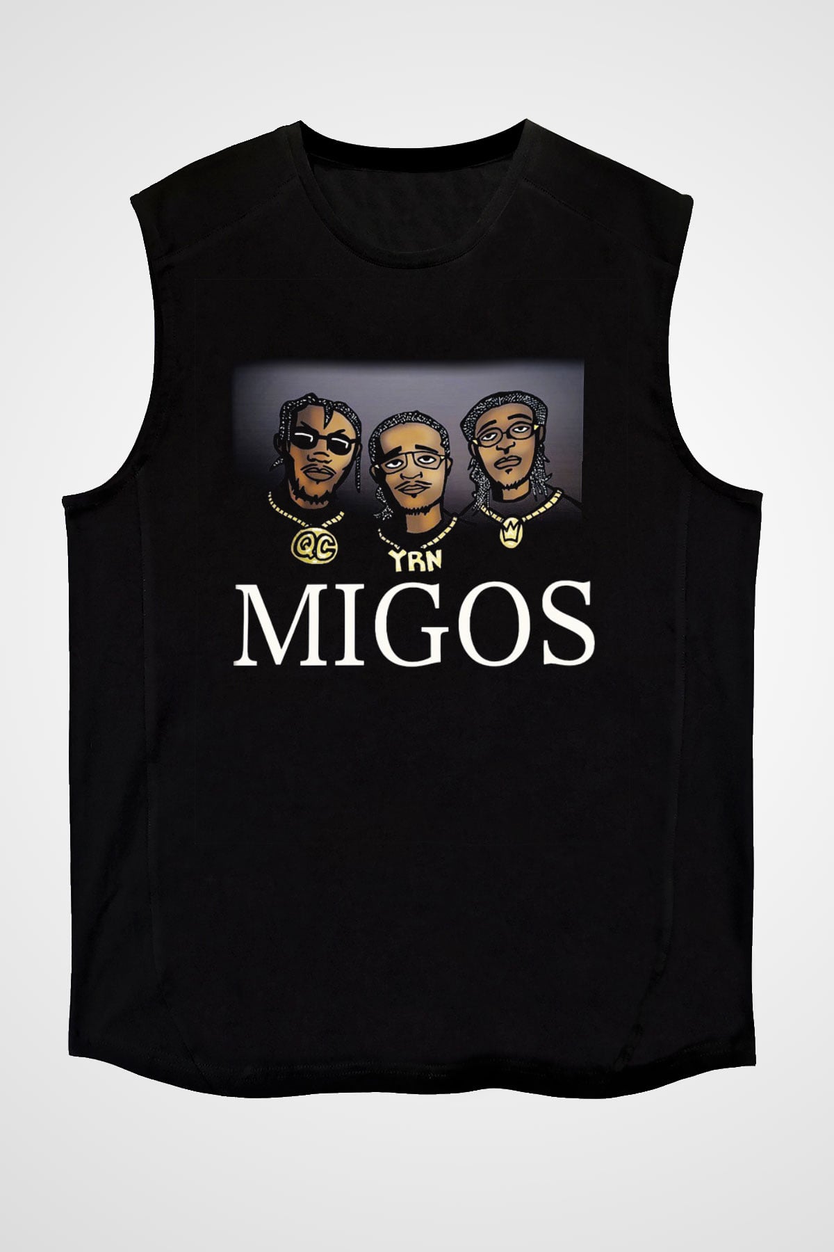 Migos Siyah Unisex Kolsuz Tişört
