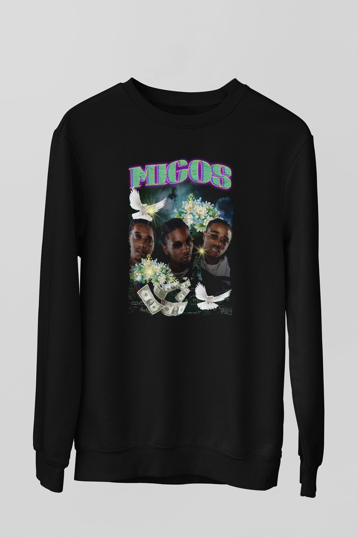 Migos Siyah Unisex Sweatshirt