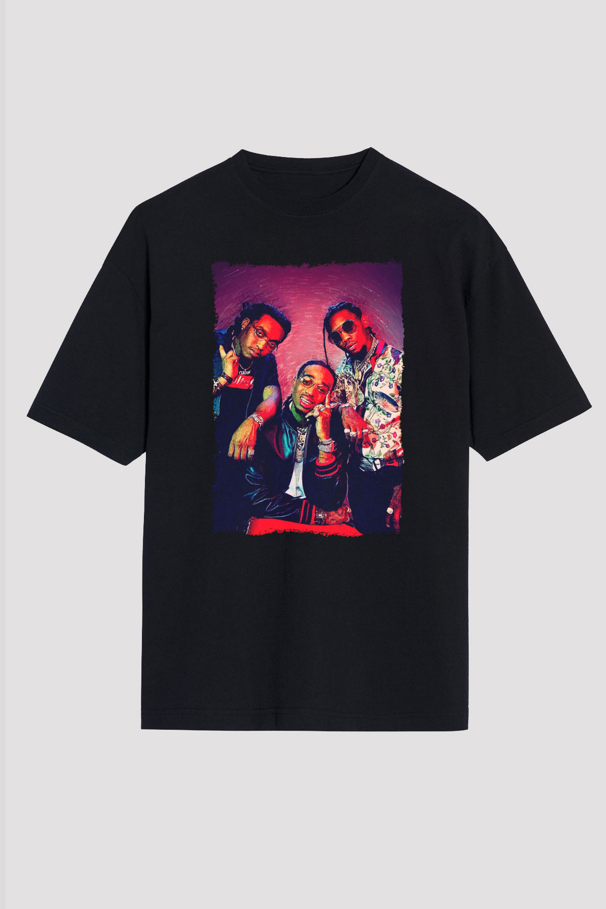 Migos Siyah Oversize Tişört Oversize T-shirt - TişörtFabrikası