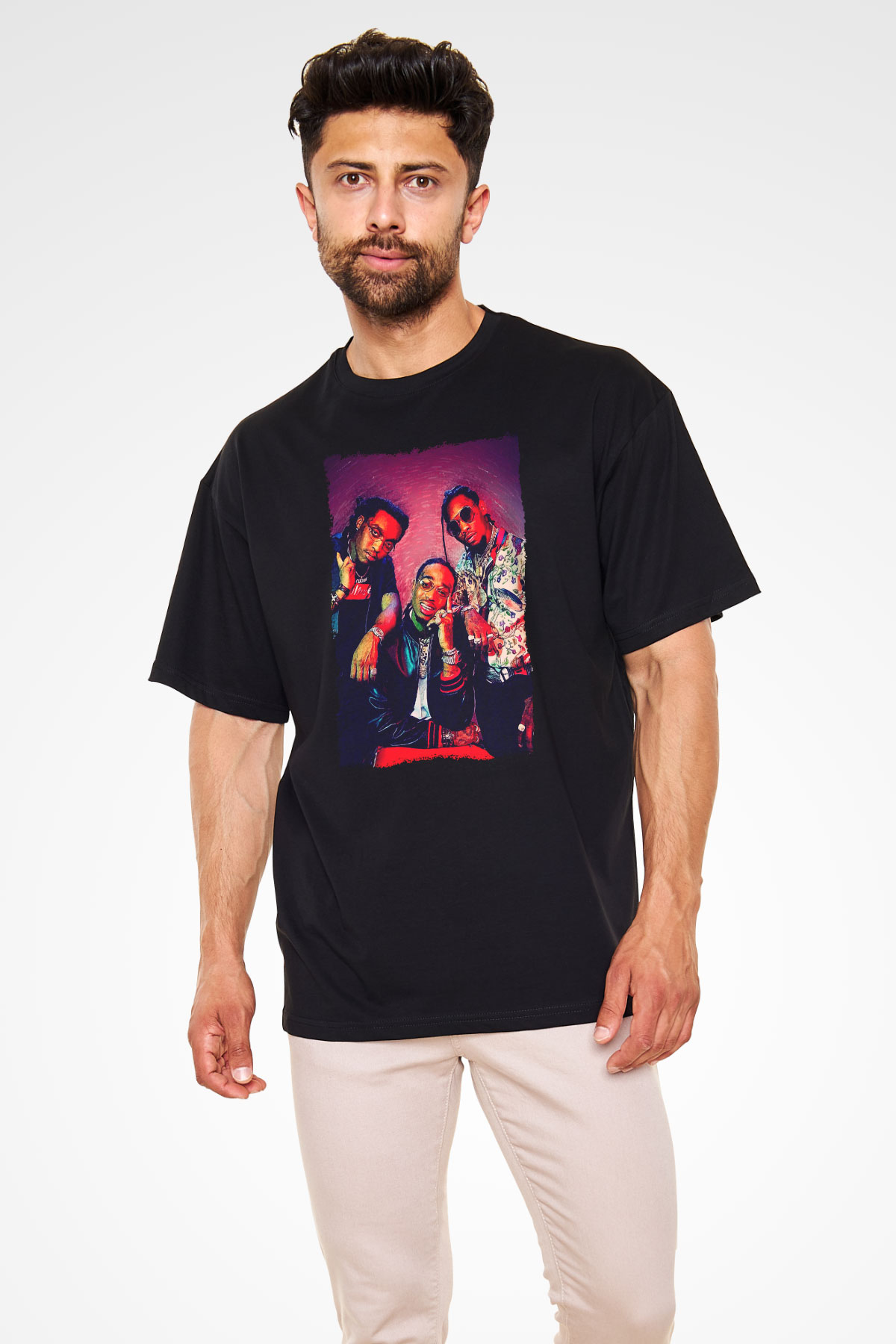 Migos Siyah Oversize Tişört Oversize T-shirt - TişörtFabrikası