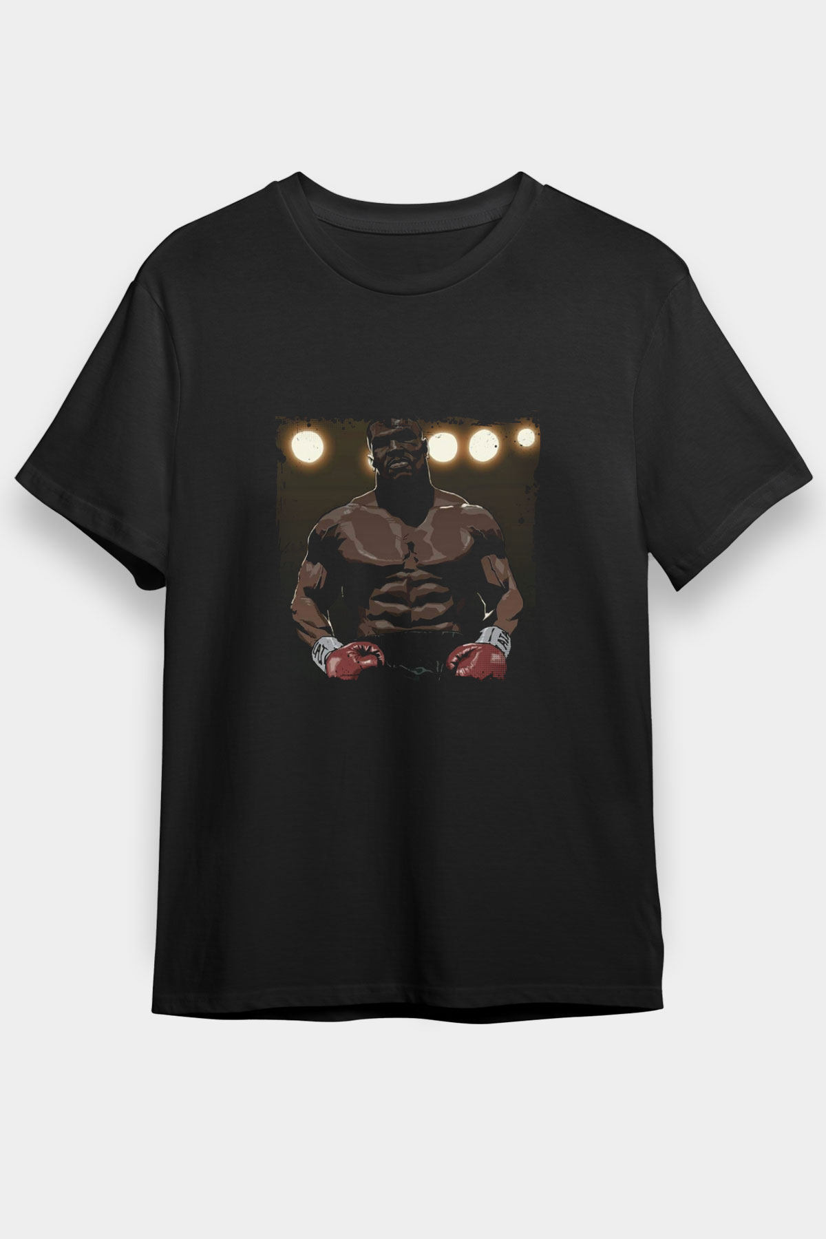 Mike Tyson Baskılı Unisex Siyah Tişört