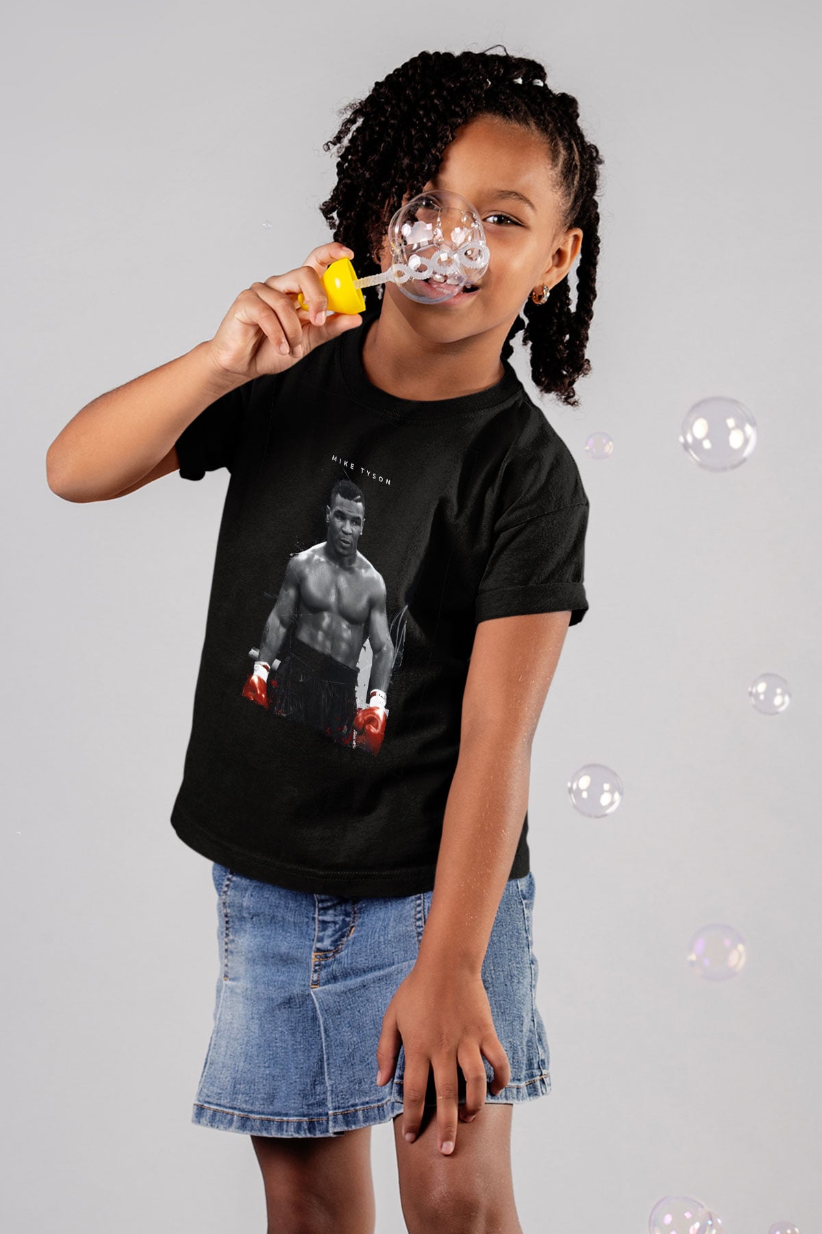 Mike Tyson Siyah Unisex  Çocuk Tişört