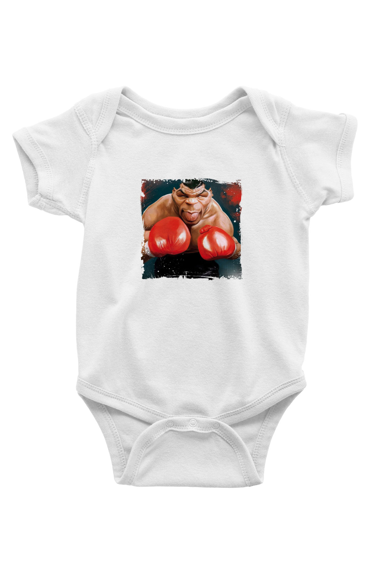 Mike Tyson Unisex Baskılı Beyaz Bebek Body - Zıbın