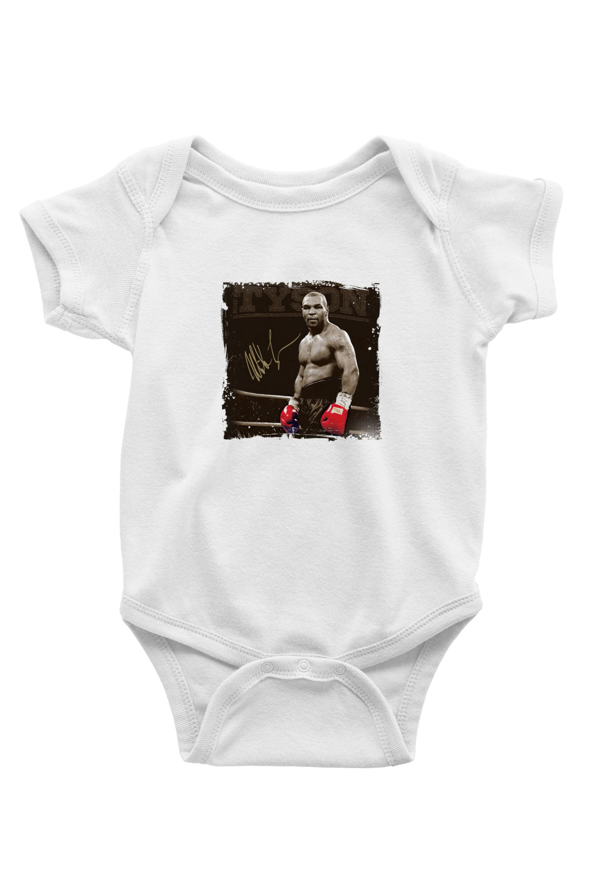 Mike Tyson Unisex Baskılı Beyaz Bebek Body - Zıbın