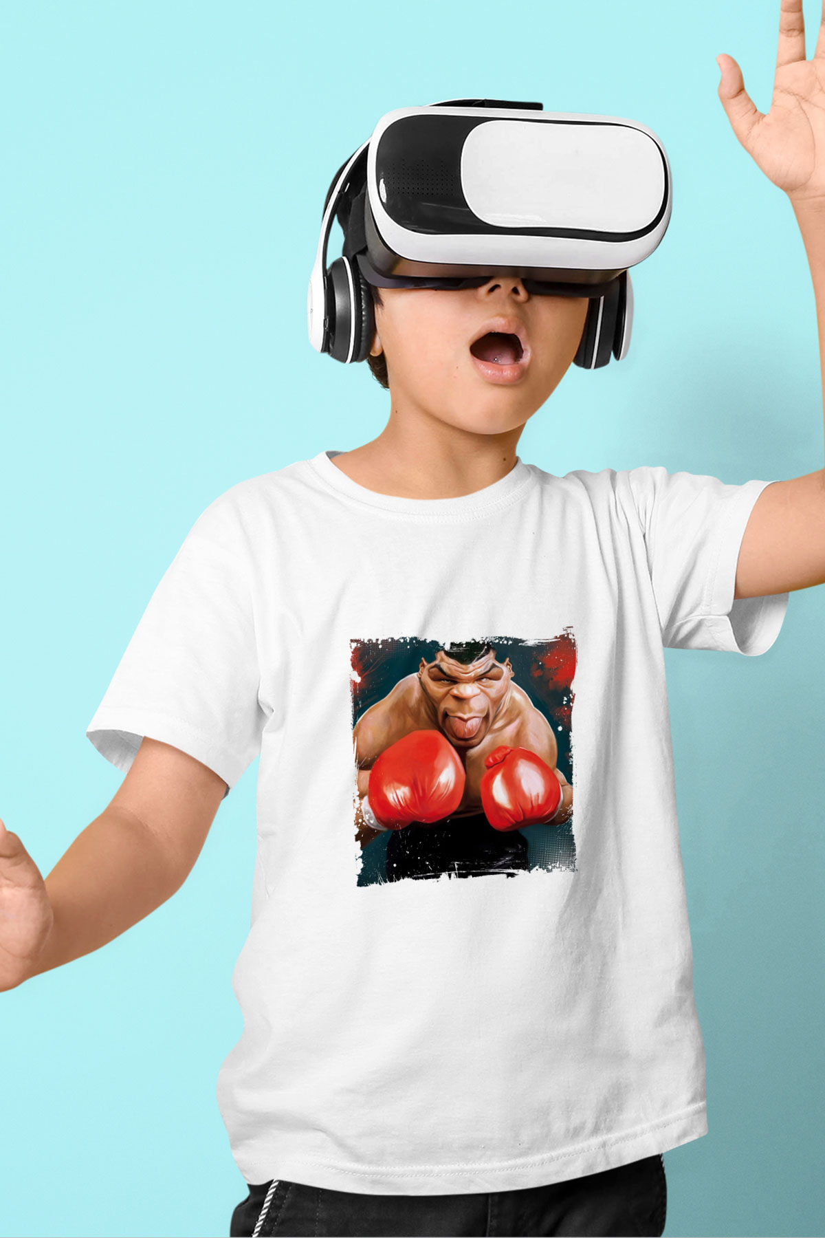 Mike Tyson Unisex Baskılı Beyaz Çocuk Tişört