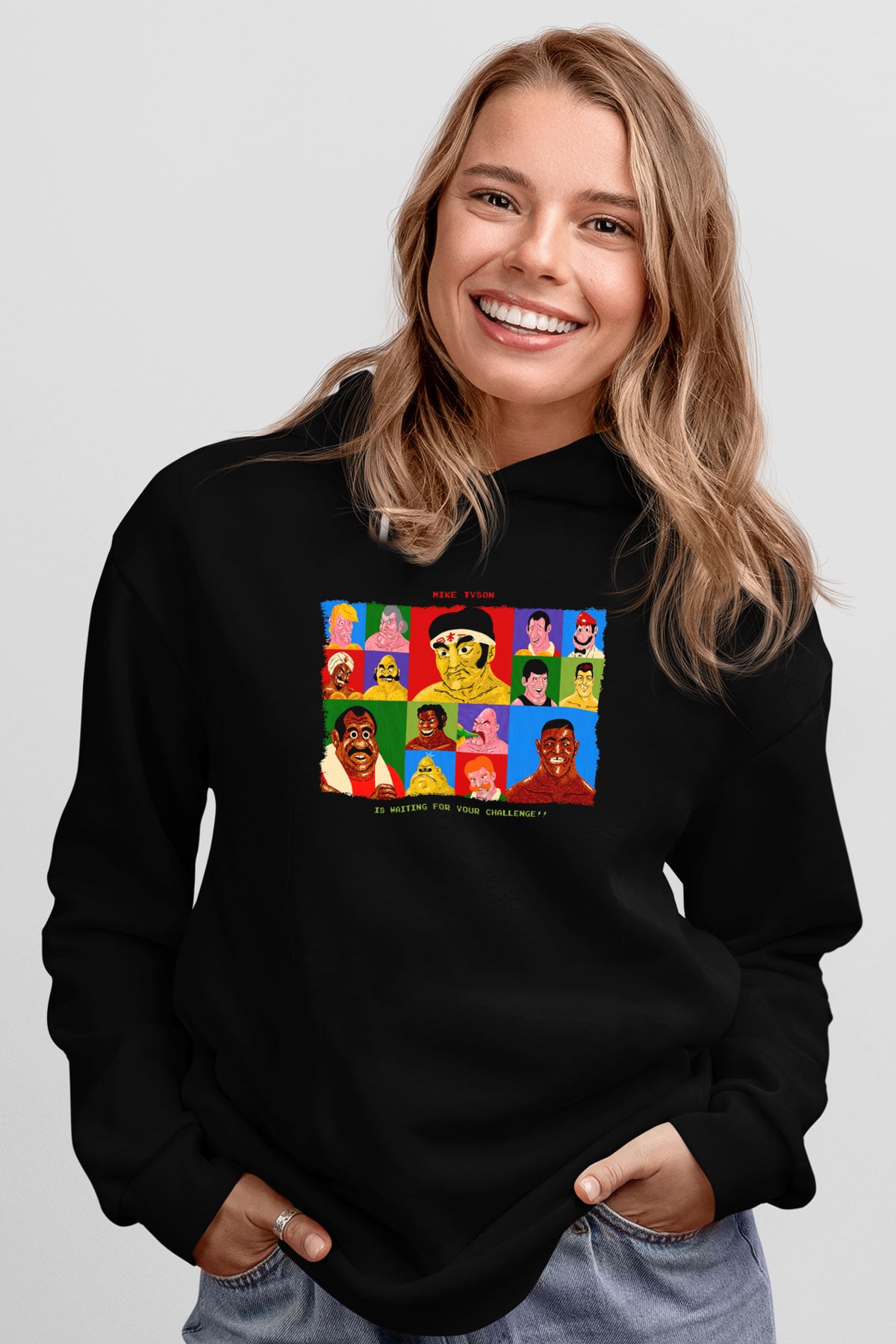 Mike Tysons Punch-Out! Siyah Unisex Hoodie