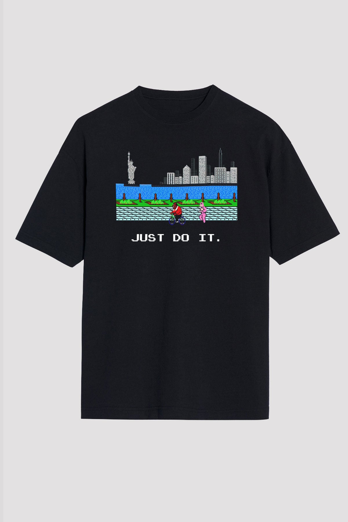 Mike Tysons Punch-Out! Siyah Oversize Tişört