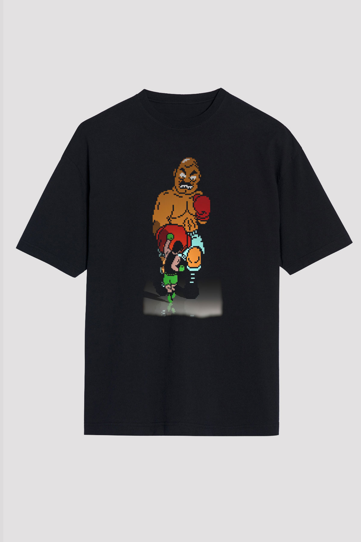 Mike Tysons Punch-Out! Siyah Oversize Tişört