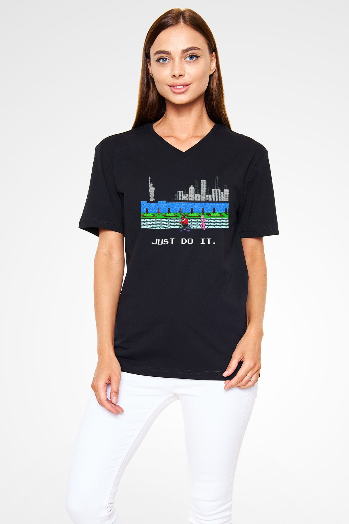 Mike Tysons Punch-Out! Siyah Unisex  V Yaka Tişört
