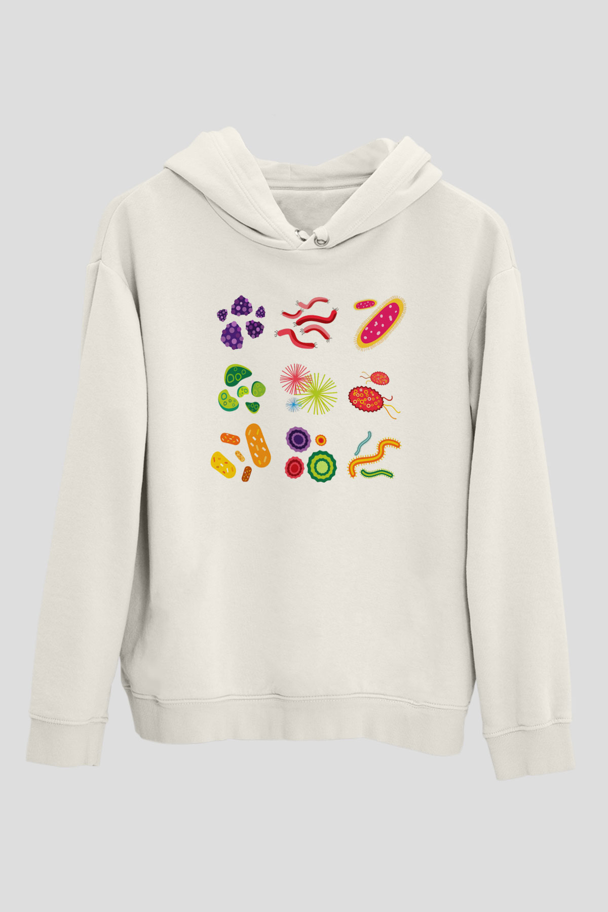 Mikrobiyolog Beyaz Unisex Hoodie
