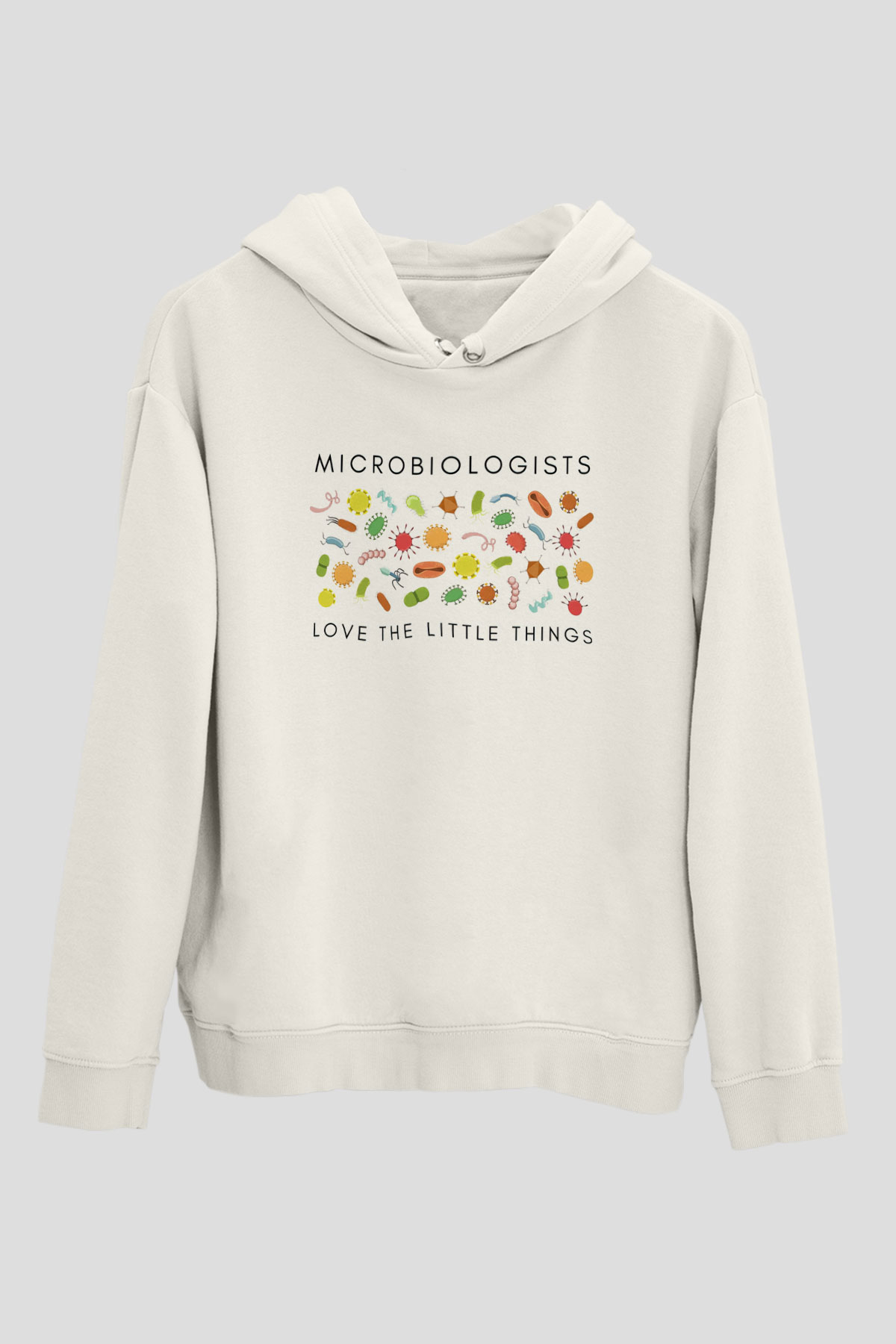 Mikrobiyolog Beyaz Unisex Kapüşonlu Sweatshirt