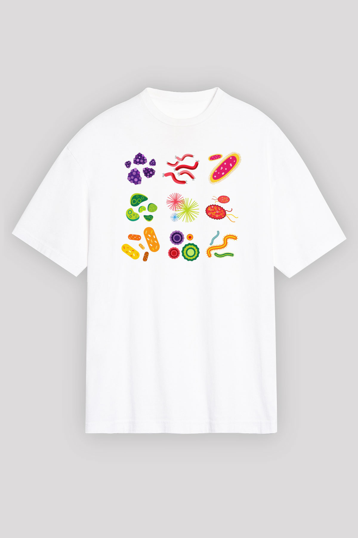 Mikrobiyolog Beyaz Unisex Oversize Tişört T-Shirt