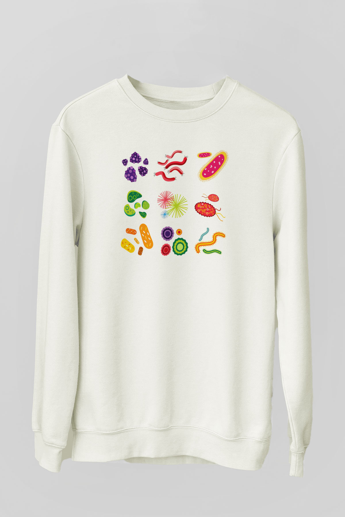 Mikrobiyolog Beyaz Unisex Sweatshirt